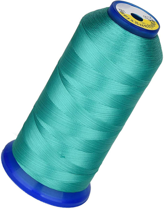 Heavy Duty Thread 1800Yards Size T70#69 210D/3 All Purpose High Strength Polyester Sewing Thread for Weaves, Upholstery, Jeans and Weaving Hair, Drapery, Beading, Purses, Leather (Aquamarine)