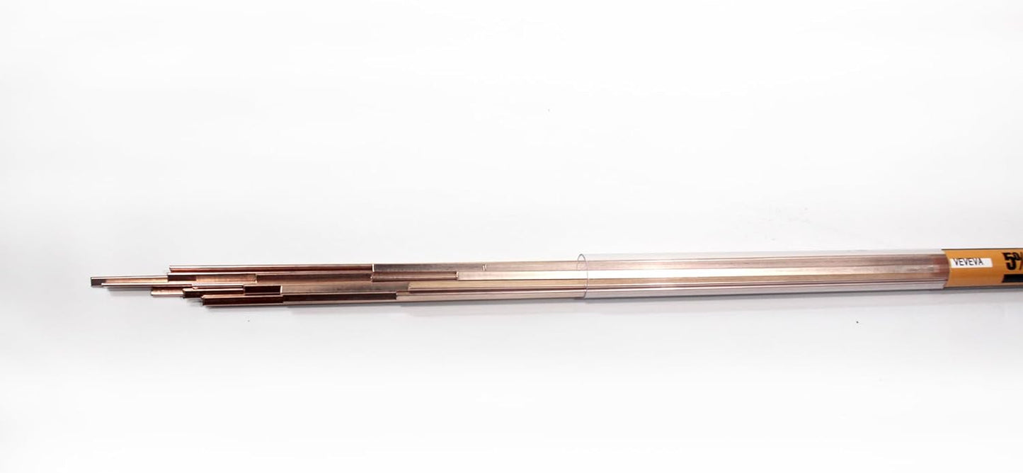 Brazing Rods Phosphor Copper 5% Silver Nitrate Sticks Copper Solder Kit Alloys Flat Industry Welding Rods for Air-Conditioners, Refrigerators Pipe Gas and Freezers Storage HVAC(5% Silver Bcup-3)