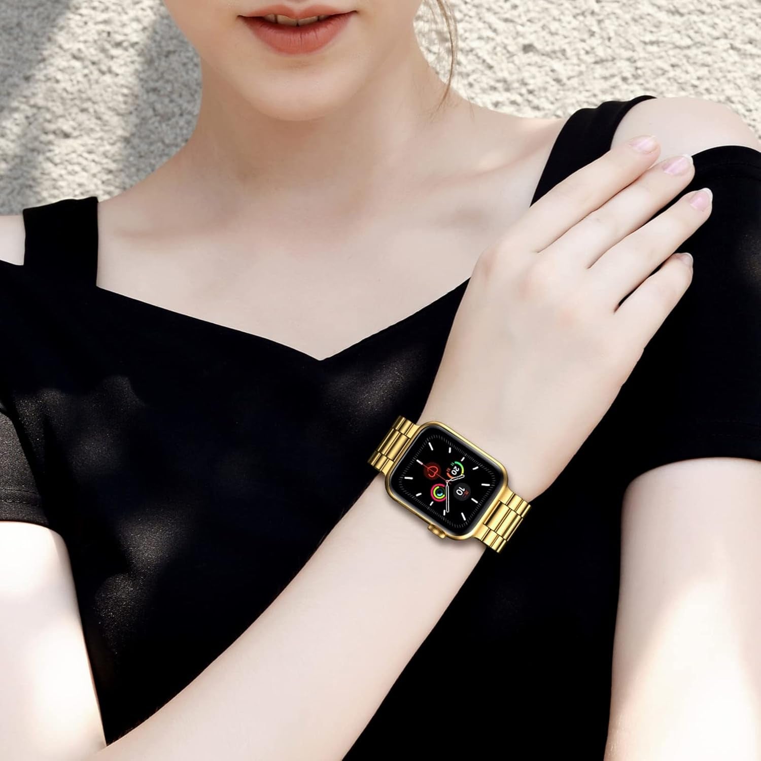 Stainless Steel Apple Watch Band for Apple Watch 49Mm 45Mm 44Mm 42Mm 41Mm 40Mm 38Mm, Waterproof Iwatch Band for Iwatch Series 9 8 7 6 5 4 3 2 1 SE Ultra for Women Men