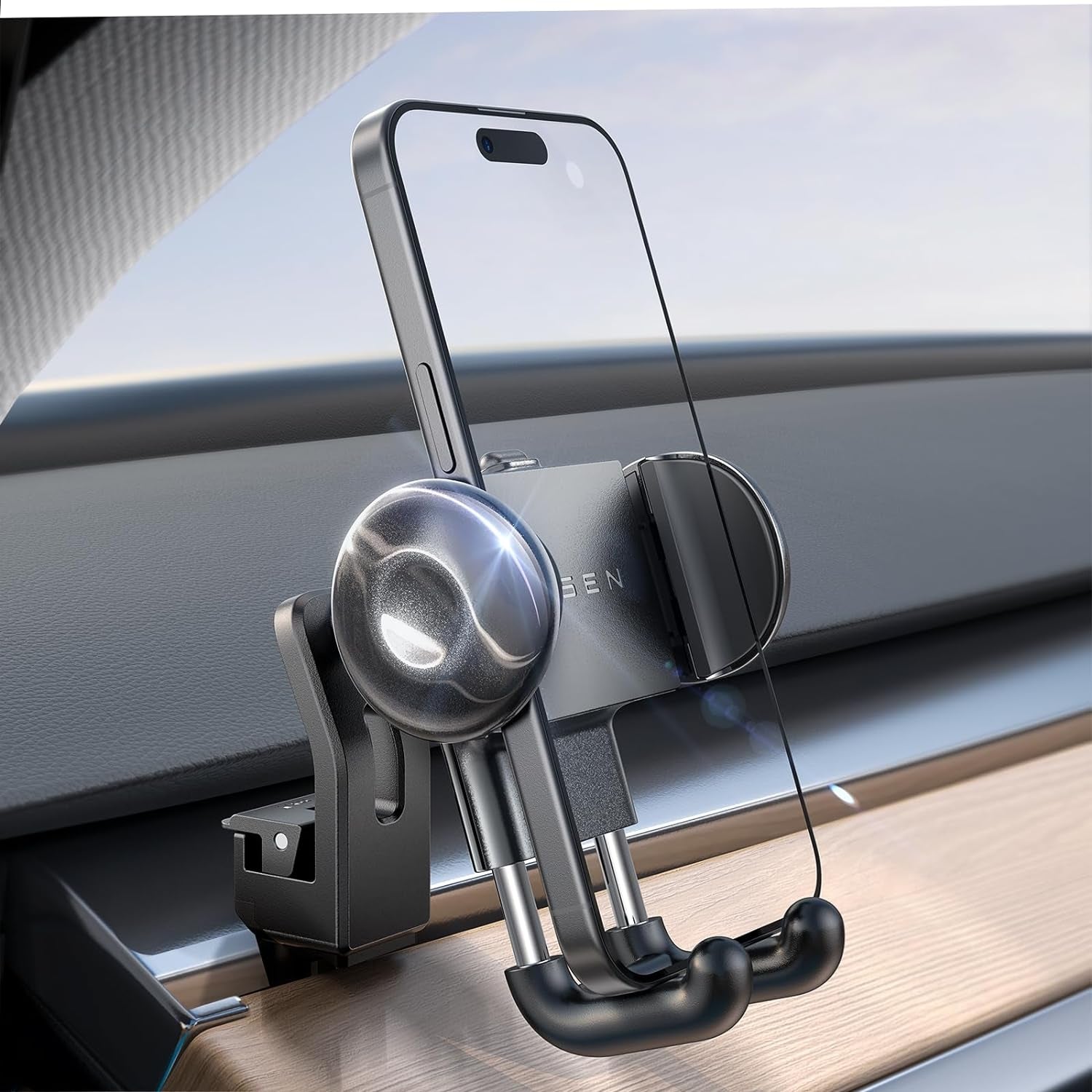 Tesla Phone Mount Holder 2024 [Thick Phone Case Friendly] Tesla Model 3 Model Y Phone Mount Air Vent Holder Adjustable Tesla Phone Holder Fits for All Phones, Tesla Model 3 Y Accessories