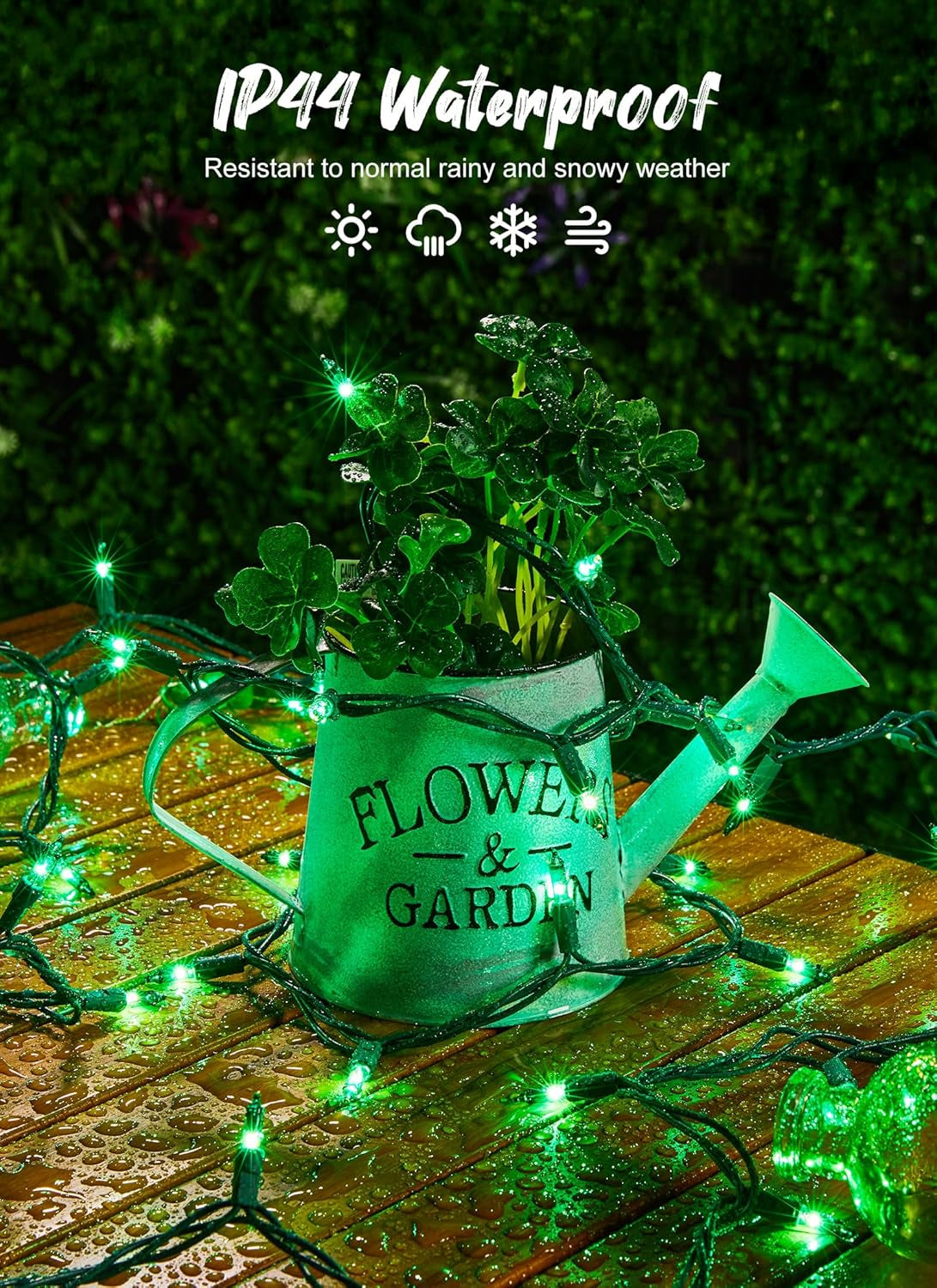 St. Patrick Mini String Lights, 50 Count 12 Feet Incandescent Bulb St Patrick Day Lights, Waterproof Green Lights for Indoor Xmas Tree Garland Birthday Wedding Party Festival Decoration, Green Wire