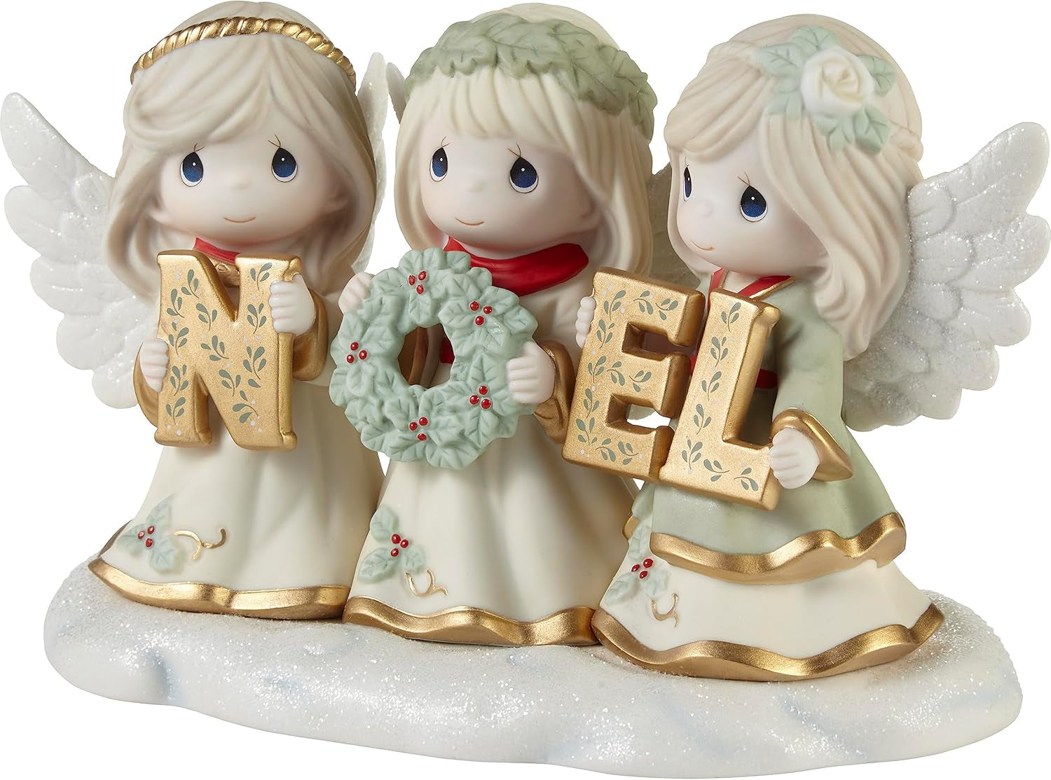Christmas Figurine | Joyeux Noel Limited Edition Bisque Porcelain Figurine | Noel Angels | Holiday Decor & Gifts | Hand-Painted
