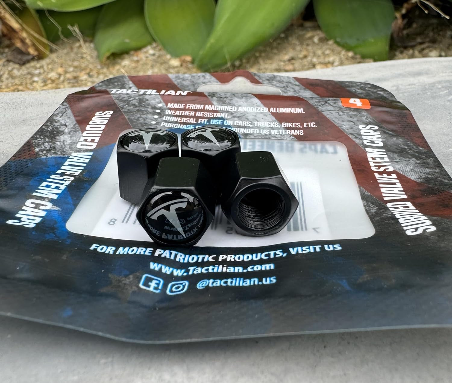 Car Tire Valve Stem Caps for Tesla Model 3, S, X, Y Accessories (4 Pack) Leakproof Aluminum Tire Valve Caps with Rubber O-Rings Compatible with Tesla Model Y Accessories 2023