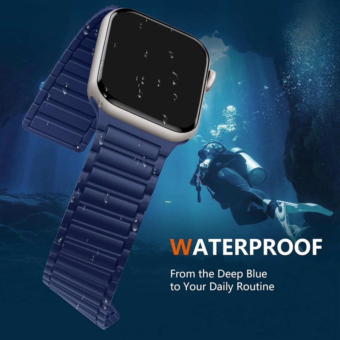 Magnetic Watch Band Compatible with Apple Watch 44Mm 45Mm 49Mm 46Mm 42Mm 41Mm 40Mm 38Mm Bands for Men Women Wrist Solo Loop, Sport Silicone Strap for Iwatch Series 10 9 8 7 6 5 4 3 SE 2Nd Ultra