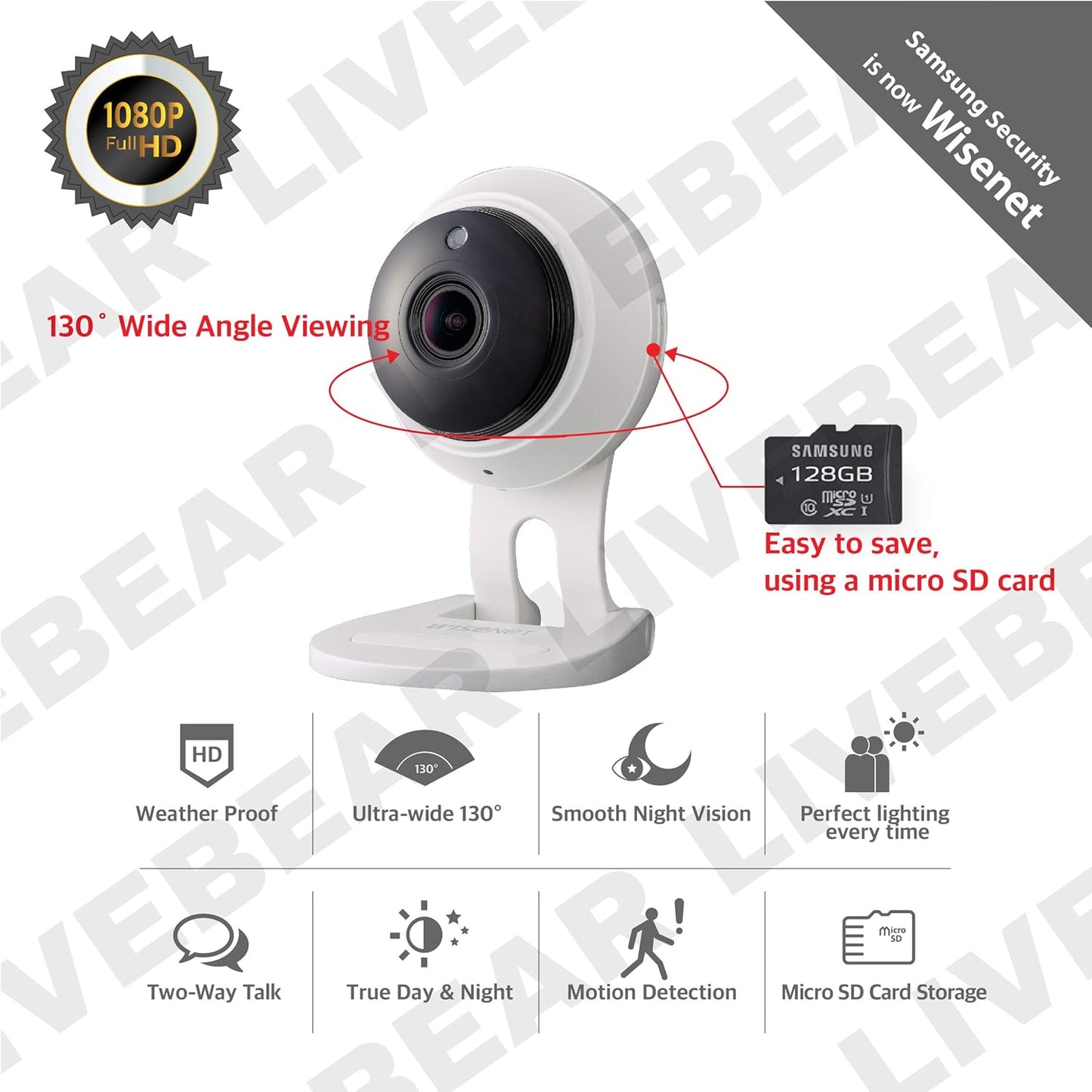 SNH-C6417BN -  Wisenet Smartcam 1080P Full HD Wi-Fi Camera