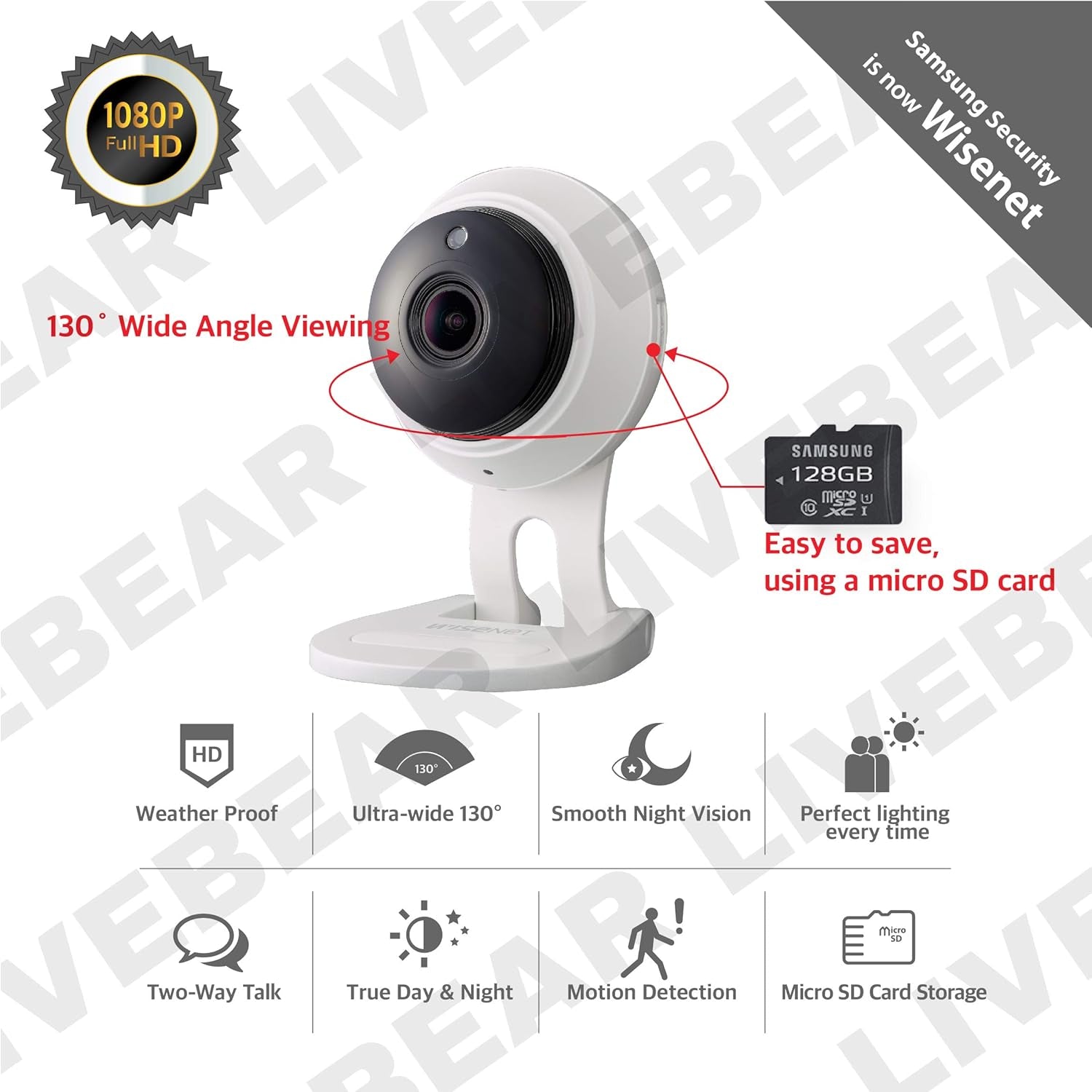 SNH-C6417BN -  Wisenet Smartcam 1080P Full HD Wi-Fi Camera