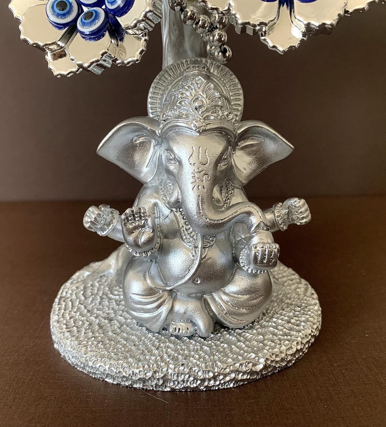 Turkish Nazar Blue Evil Eye Tree with Hindu Ganesha God Design Protection Blessing Home Office Decor-T12