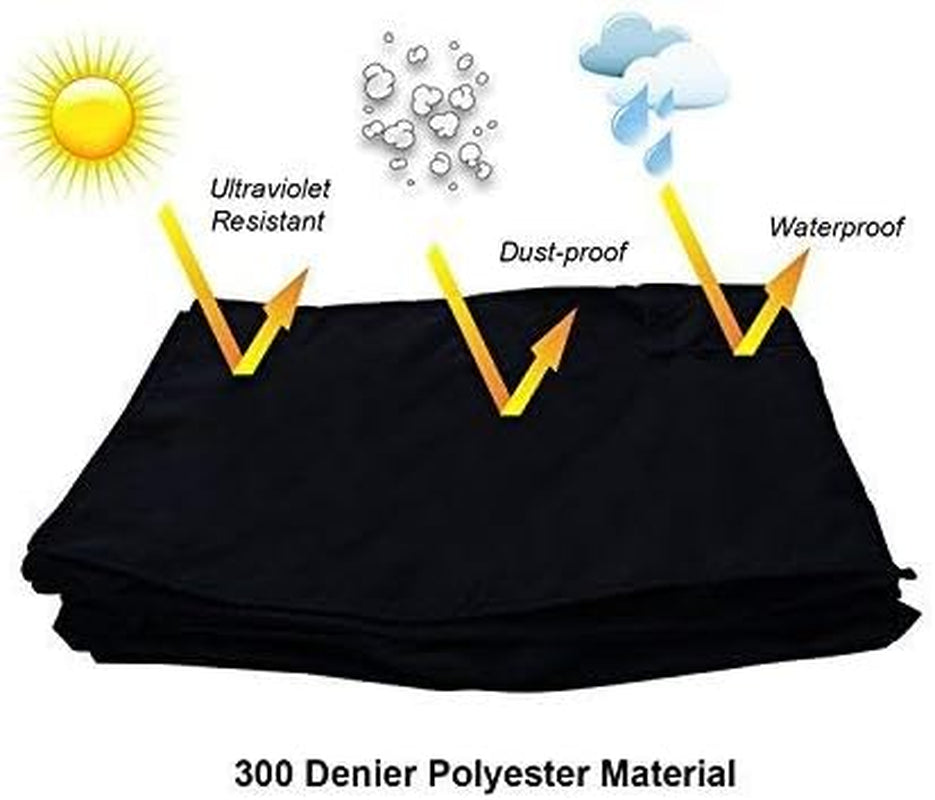 Outdoor Waterproof and Weatherproof TV Cover for 52 to 55 Inch outside Flat Screen TV, Black 600D Thick Fabric TV Screen Protector with Bottom Cover