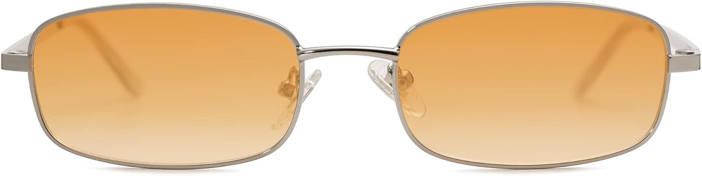 Small Y2K Narrow Rectangle Sunglasses Womens Mens Retro 80S 90S Skinny Sunnies SJ1187