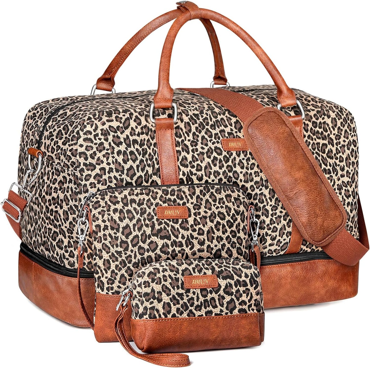 Weekender Bags for Women, 21" Weekender Travel Bag, Travel Duffle Bag with Shoe Compartment Carry on Overnight Duffel Bag for Weekend Travel Business Trip, 3PCS