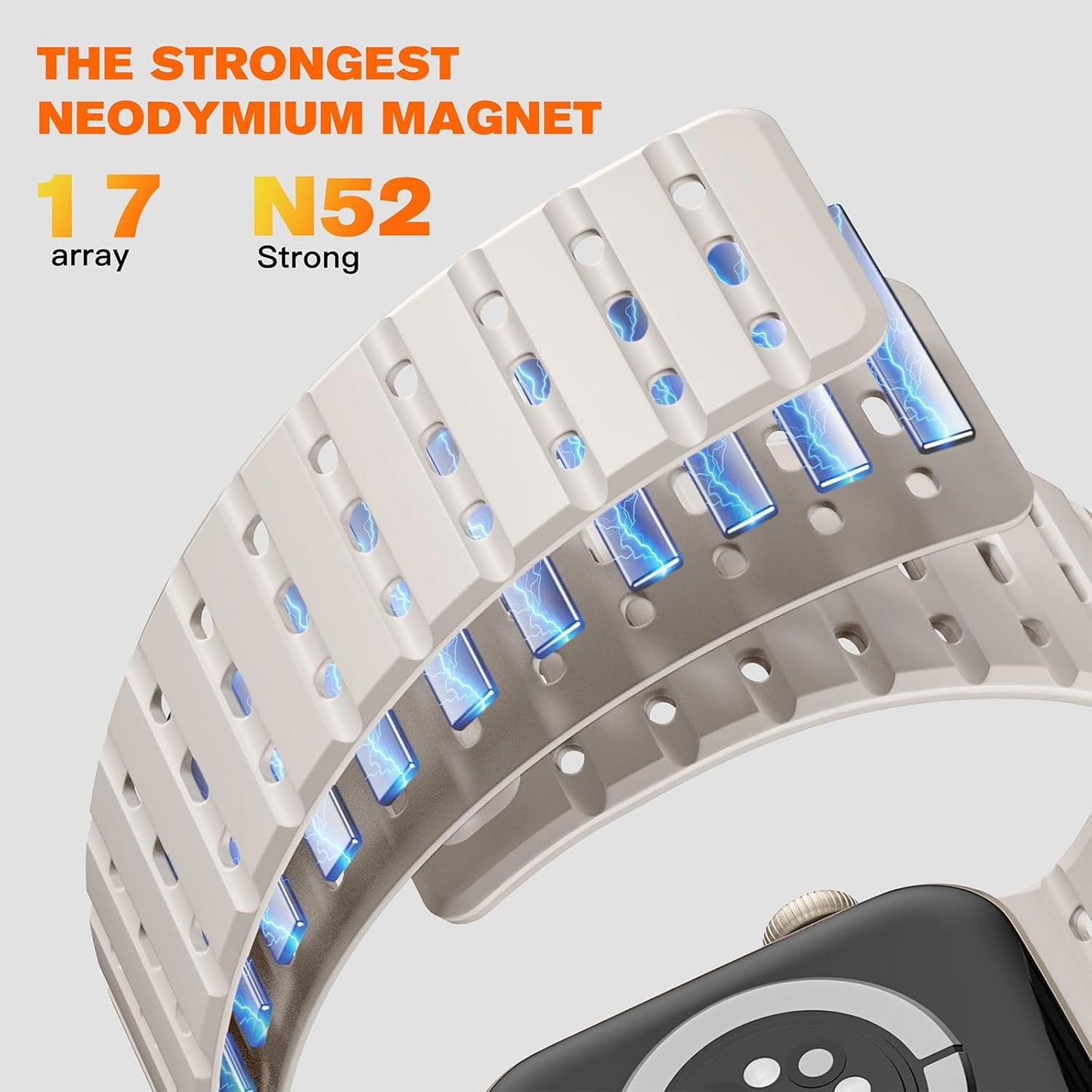 Compatible with Apple Watch Series 10 Band 46Mm for Men Women 49Mm/45Mm/44Mm/42Mm(3/2/1), Rugged Silicone Sport Replacement Magnetic Strap for Iwatch SE2/SE/9/8/7/6/5/4