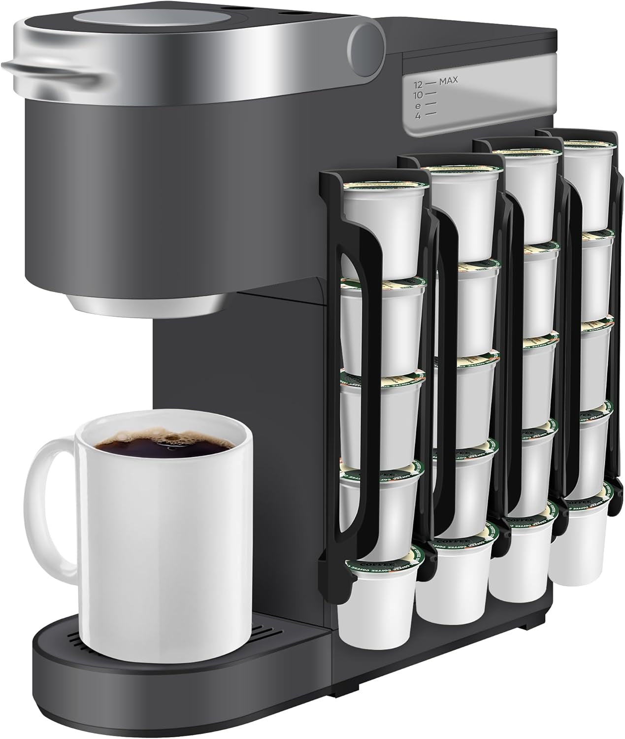 K Cup Holder for Keurig: Coffee Pod Holder for Counter Small Space - Kcup Holders for Wall Mount (2, Black)