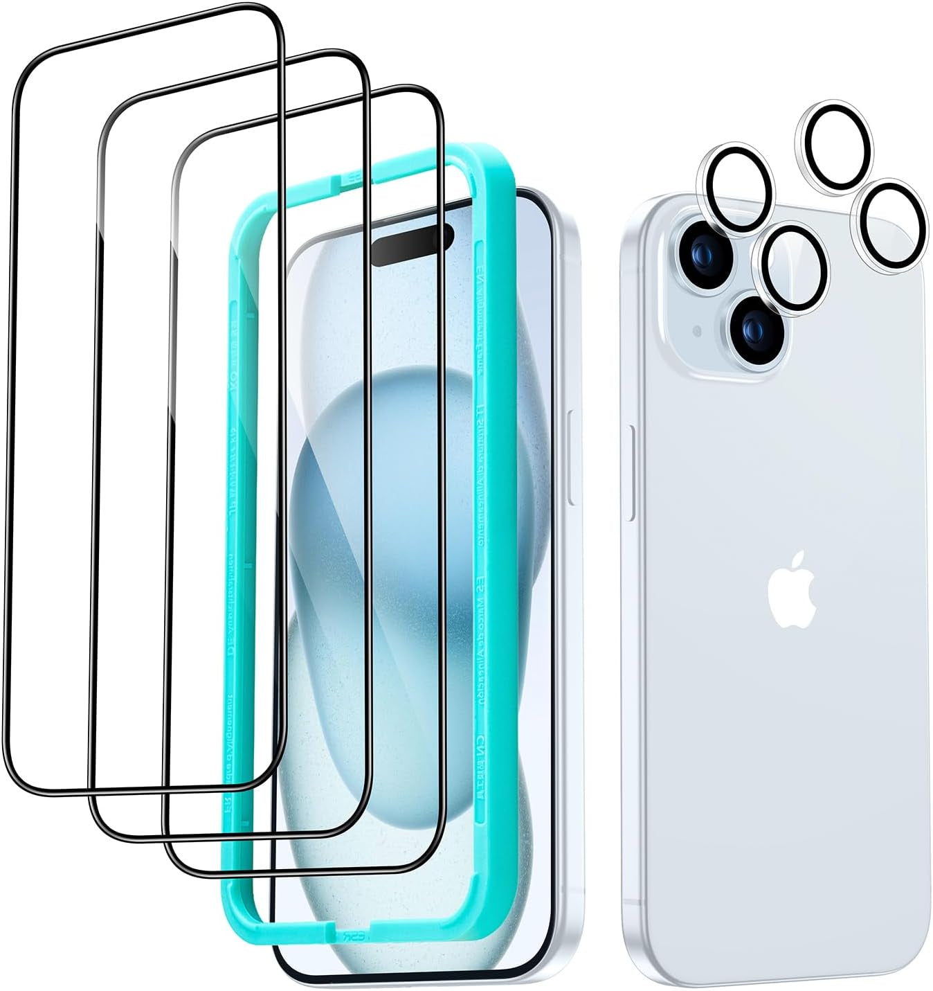 3 Pack for Iphone 16E/ Iphone SE 4/ Iphone 14/ Iphone 13/ Iphone 13 Pro Screen Protector, [9H Hardness] [Military Grade Shatterproof] Tempered Glass Film with Easy Installation Tool