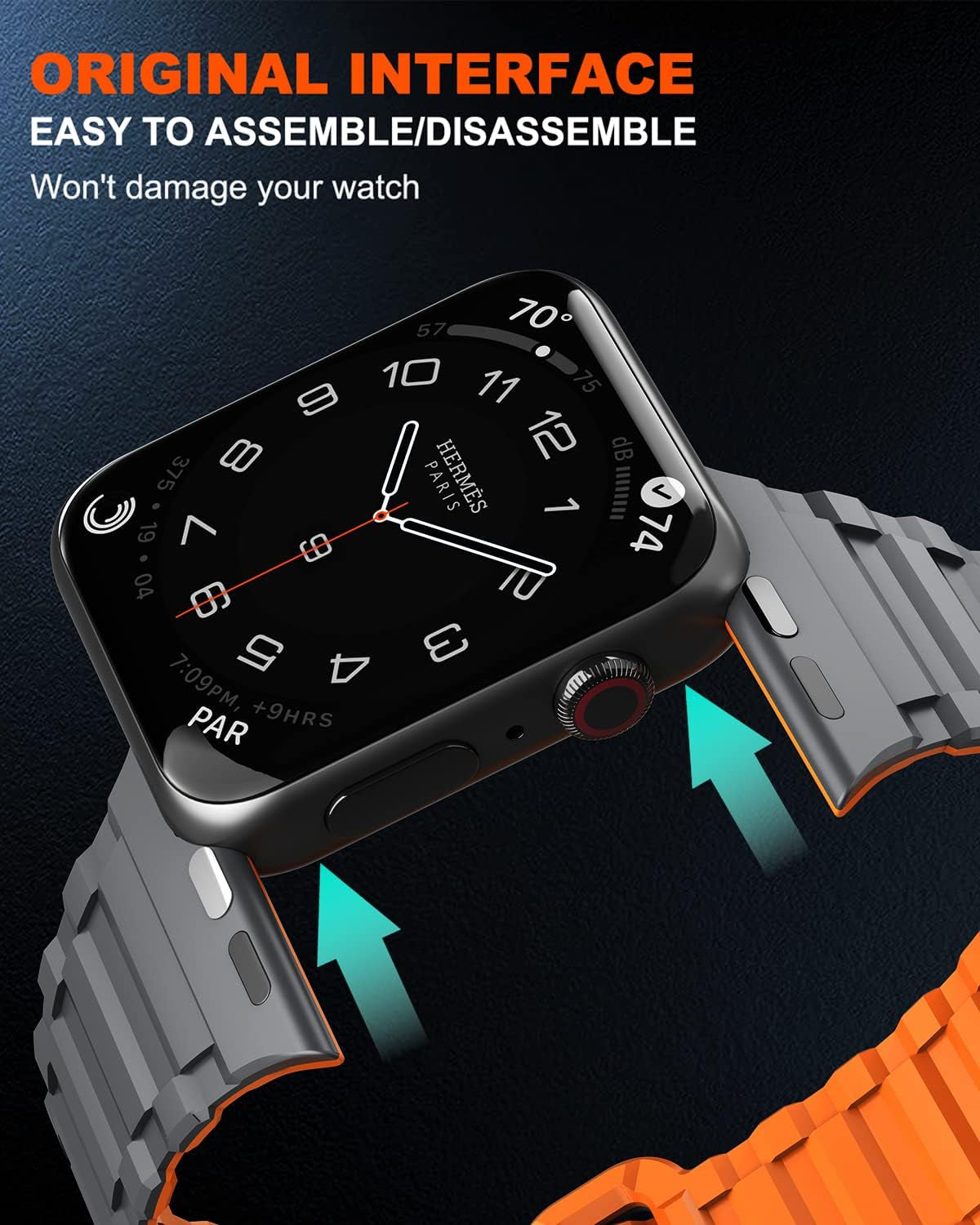 Smartwatch Bands Compatible with Apple Watch Band 49Mm 45Mm 44Mm 42Mm 41Mm 40Mm 38Mm for Men Women, Sport Nylon Band, Silicone Watch Band, Magnetic Strap for Iwatch Ultra Series 8/SE/7/6/5/4/3/2/1