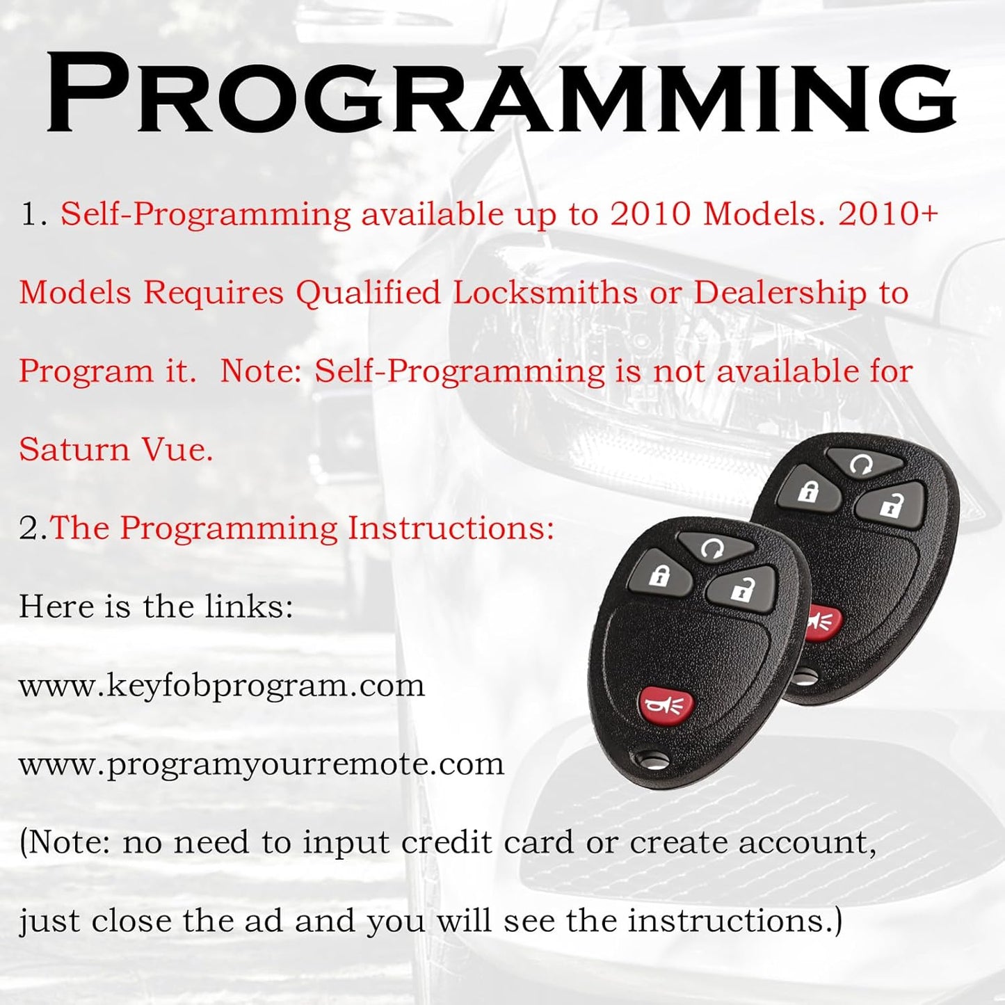 Keyless Entry Remote Start Control Key Fob Replacement Fits Chevy Silverado Avalanche Equinox Express Traverse GMC Yukon Sierra 1500 2500 3500 HD Acadia 2007 2008 2009 2010 2011 2012 2013 OUC60270