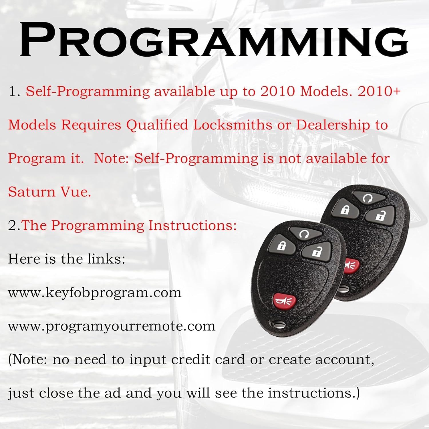 Keyless Entry Remote Start Control Key Fob Replacement Fits Chevy Silverado Avalanche Equinox Express Traverse GMC Yukon Sierra 1500 2500 3500 HD Acadia 2007 2008 2009 2010 2011 2012 2013 OUC60270