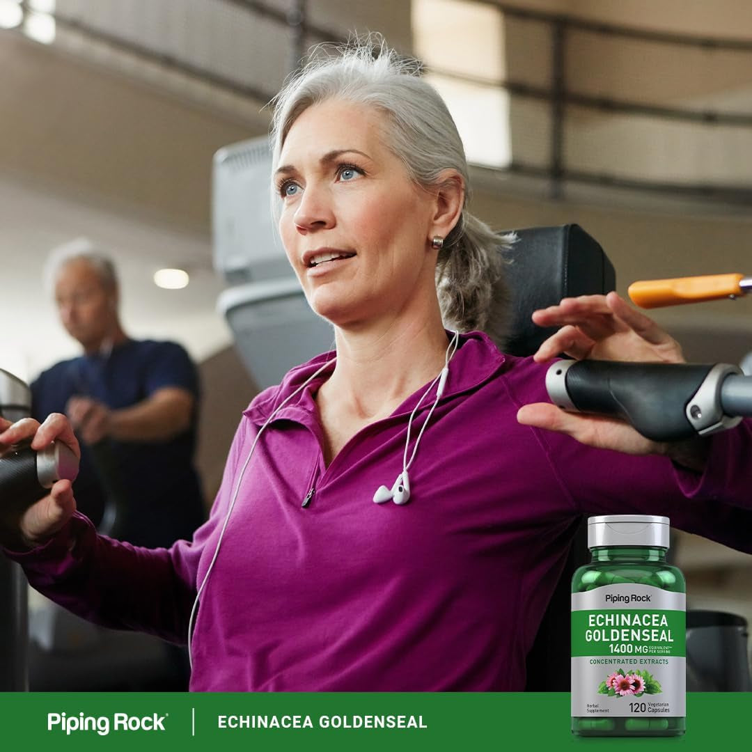Echinacea Goldenseal Capsules | 1400Mg | 120 Vegetarian Capsules | Non-Gmo, Gluten Free Supplement TLBH