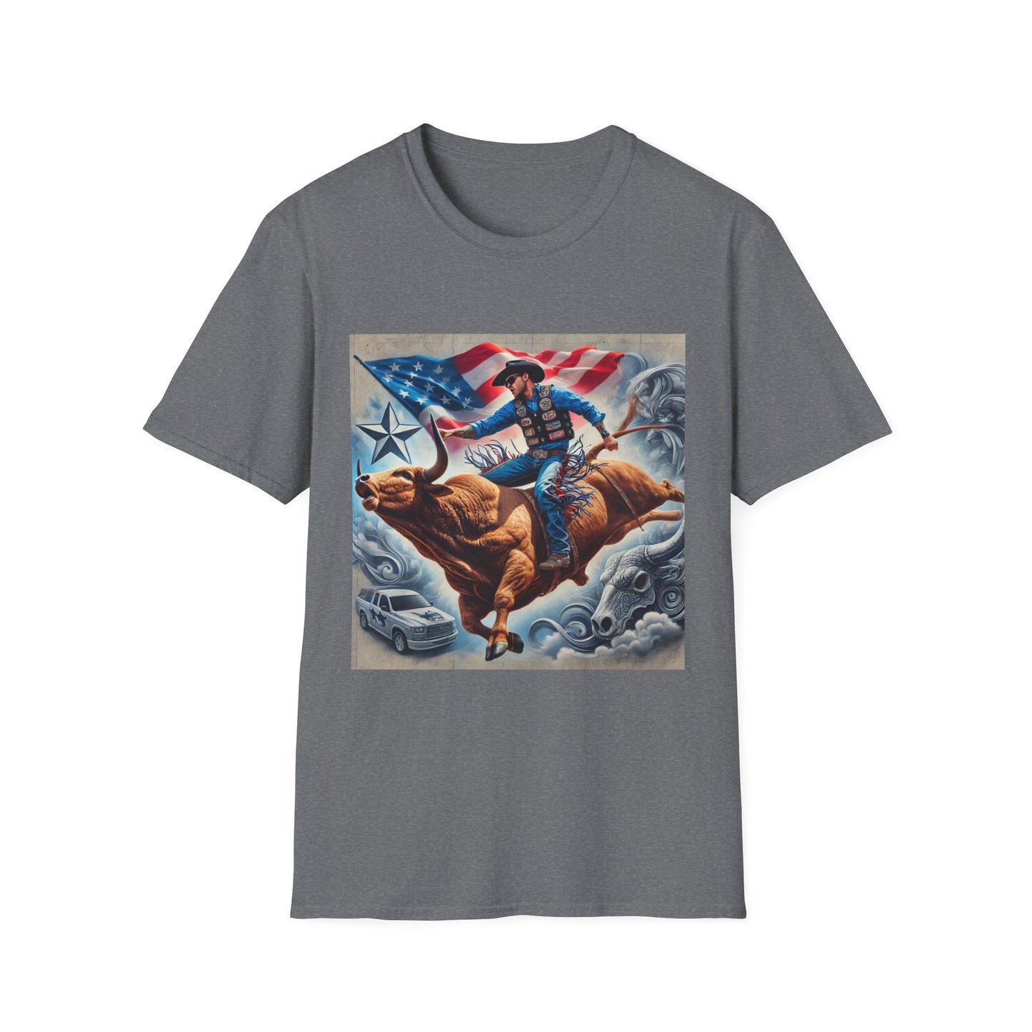Professional Bull Riders 3D tattoo Unisex Softstyle T-Shirt