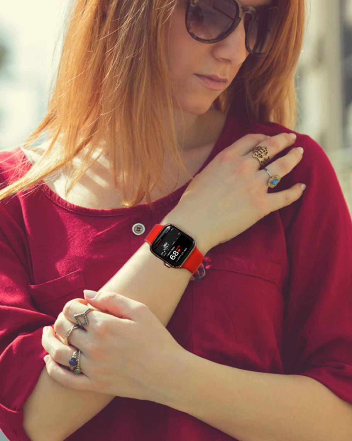 Sport Bands Compatible with Apple Watch Band 40Mm 41Mm 38Mm 42Mm 44Mm 45Mm 49Mm Women Men,Soft Silicone Strap for Iwatch Series Ultra 9 8 7 6 5 4 3 2 1 SE Starlight