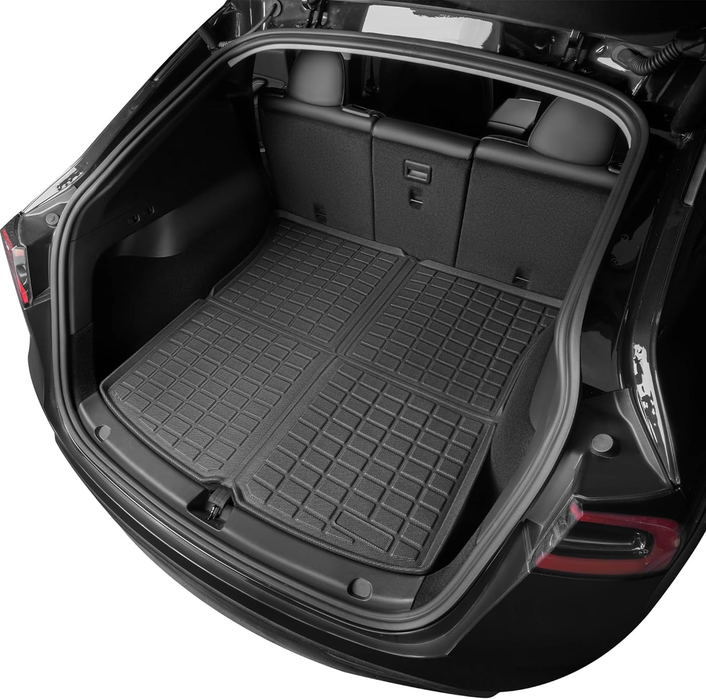 Floor Mats for Tesla Model Y 5-Seat 2021-2024 2025-100% Eco-Friendly - All Weather TPE Cargo Liner Trunk Accessories, Set of 6 Mats (Not Fit 7-Seat)