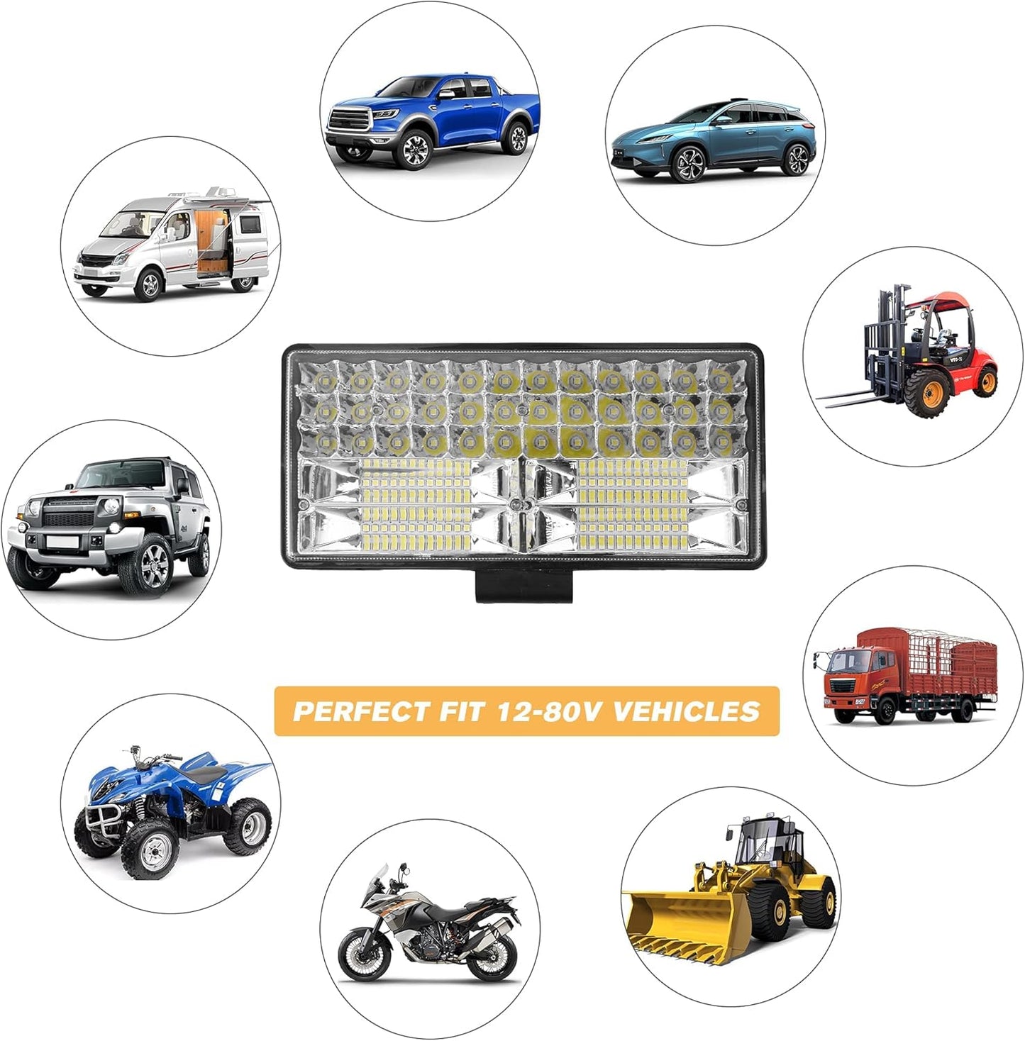 Led Work Light for Truck, 9 Inch 12-80V 84LED 32000Lm 250W Spot & Flood Combo off Road Light Bar Waterproof Led Driving Light Assemblies for Tractor Pickup Cabin Boat Car Jeep SUV ATV (Pair)