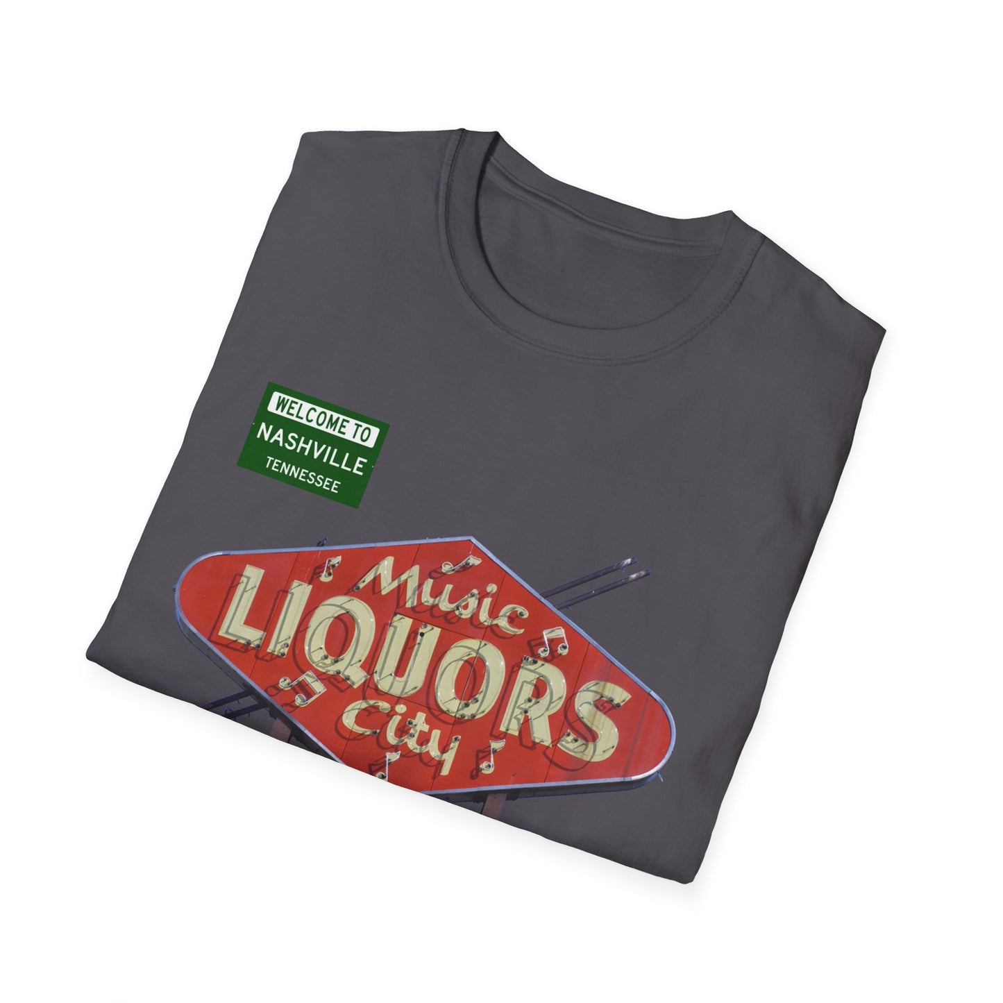 RETRO VINTAGE Music City Liquors [gone] Nashville, TN Unisex Softstyle T-Shirt