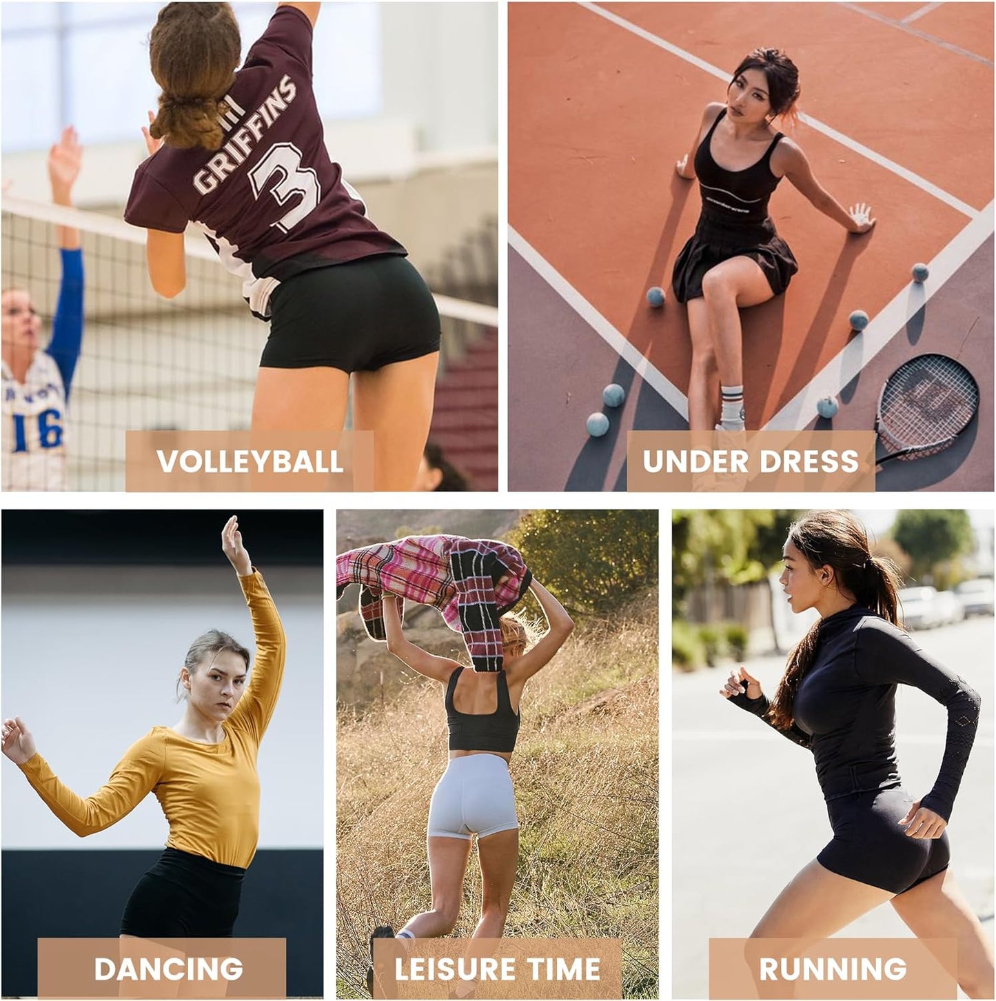 Biker Shorts Women - 8"/5"/3" High Waisted Tummy Control Workout Gym Spandex Booty Yoga Volleyball Shorts