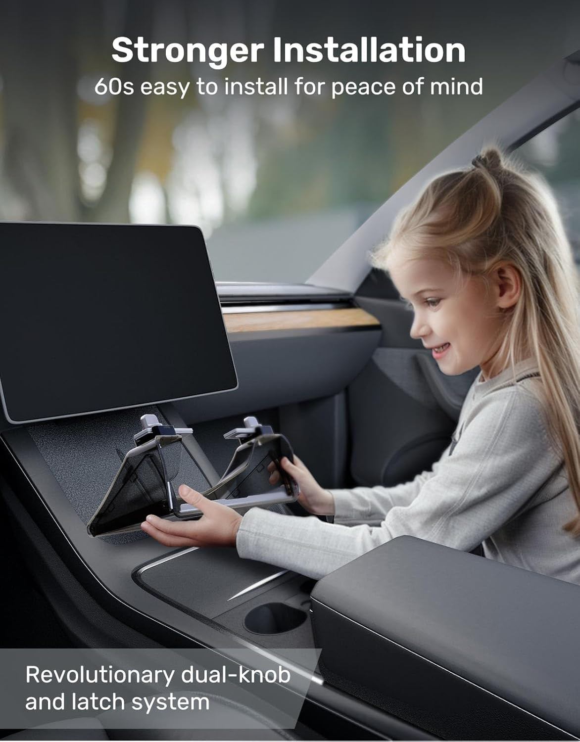 Original under Screen Storage for Tesla Model Y(2020-2024), [Hidden, Simpler Install], Console Organizer Box Designed for Model Y, Must-Have Accessories 2025 Upgraded