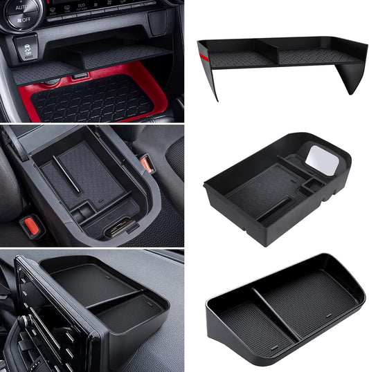 Upgraded Center Console Organizer Compatible with Toyota RAV4 2025 2024 2023 2022-2019 Interior Accessories, Armrest Storage Box, Dash Storage Tray(Not for New 10.5'' Multimedia Display)-3Pcs