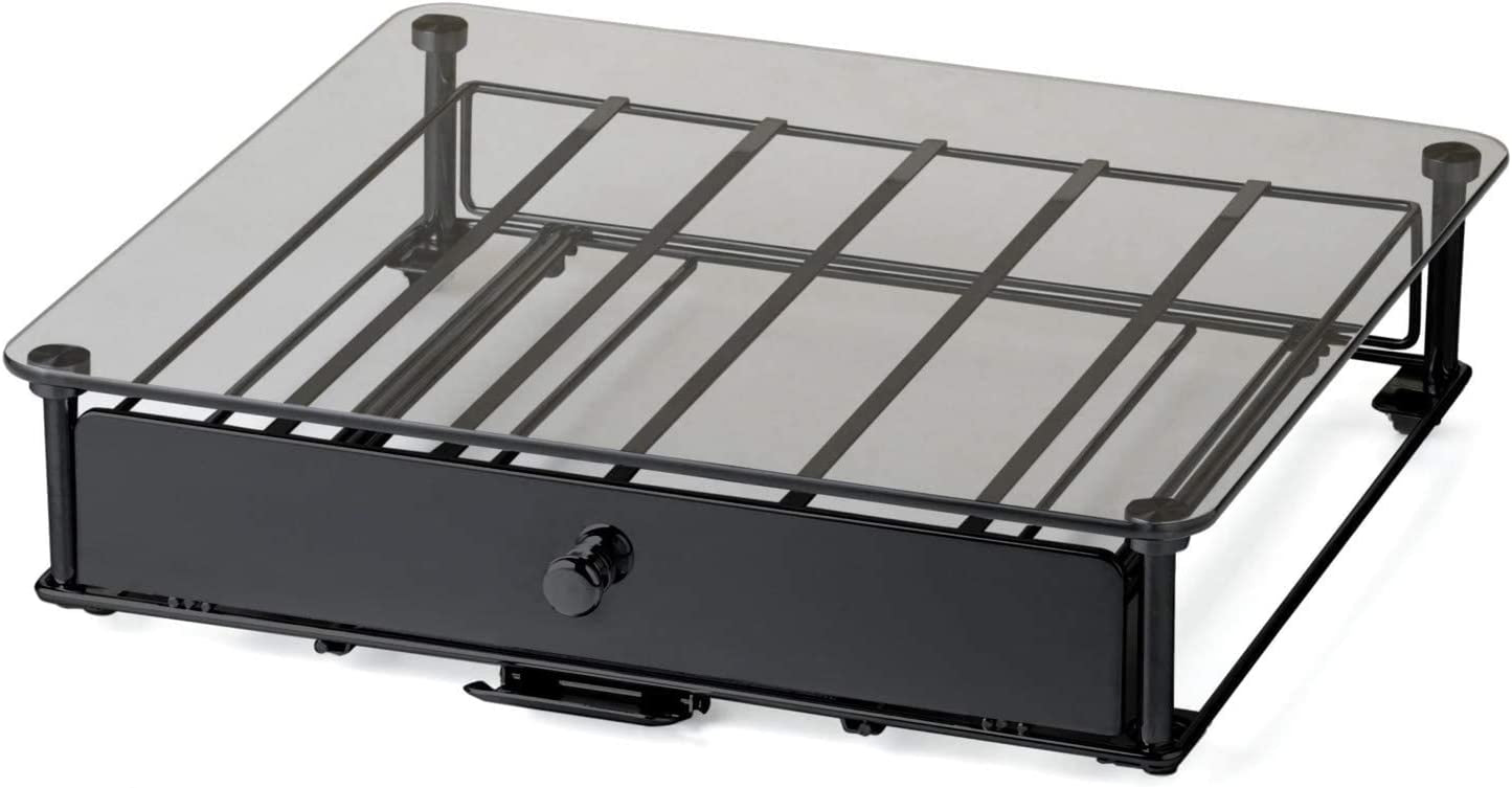 Nifty Coffee Pod Drawer – Compatible with K-Cups, 36 Pod Pack Holder, Non-Rolling, Compact under Coffee Pot Storage Sliding Drawer, Home Kitchen Counter Organizer, Black