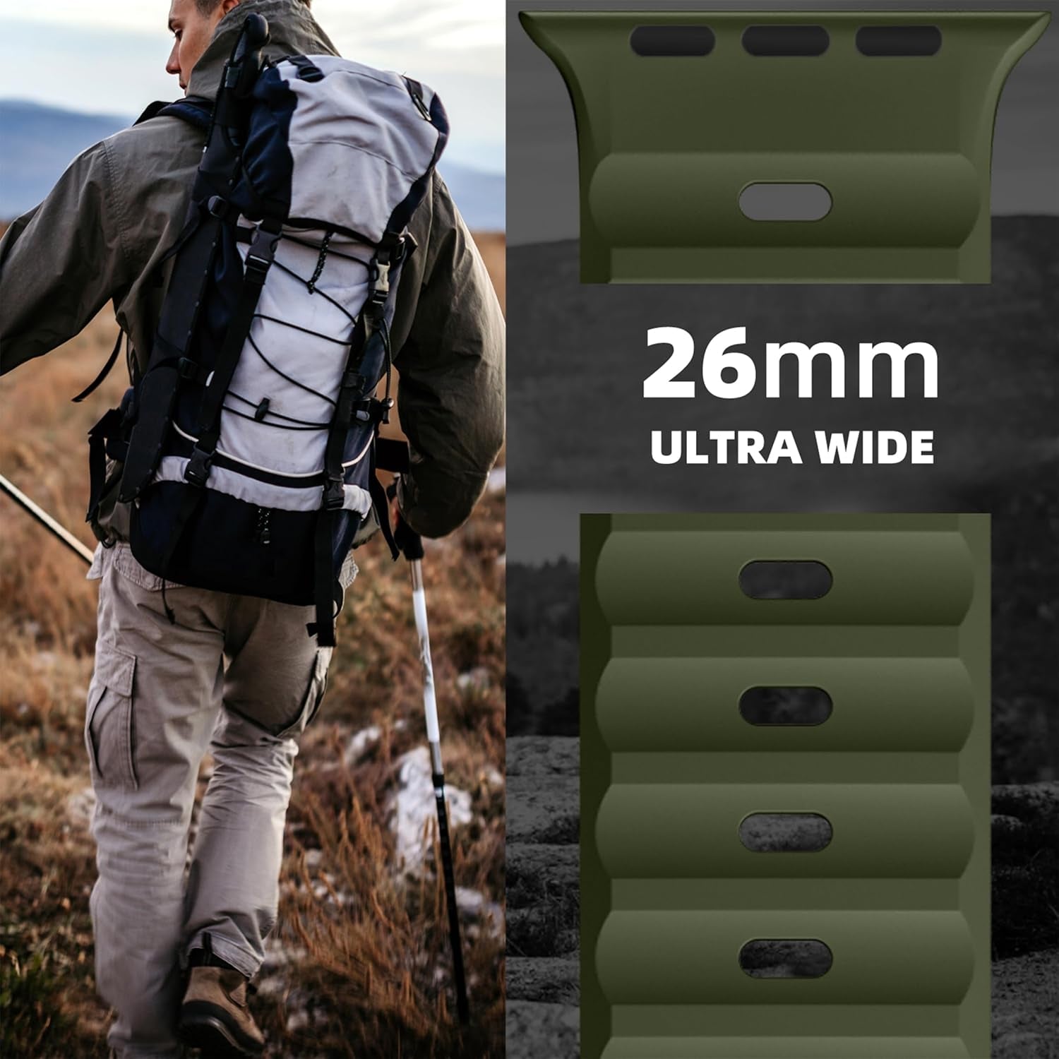 Sport Bands Compatible with Apple Watch Ultra 2/Ultra Band, Compatible with Apple Watch Bands for Men 49Mm 45Mm 44Mm 42Mm, Soft Silicone Waterproof Strap for Iwatch Series 9 8 7 6 5 4 SE 3 2 1