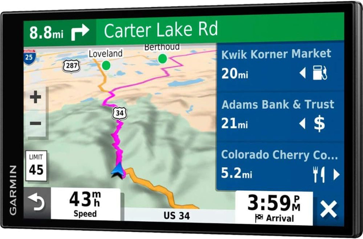 010-N2038-02 Drivesmart 65T GPS Navigator (Renewed) | Official USA Partner Model | Bundle with Dual DC12V/24V Electronic Car Socket, Universal Weighted & Deco Gear Hard EVA Case with Zipper TRUCK DRIVER