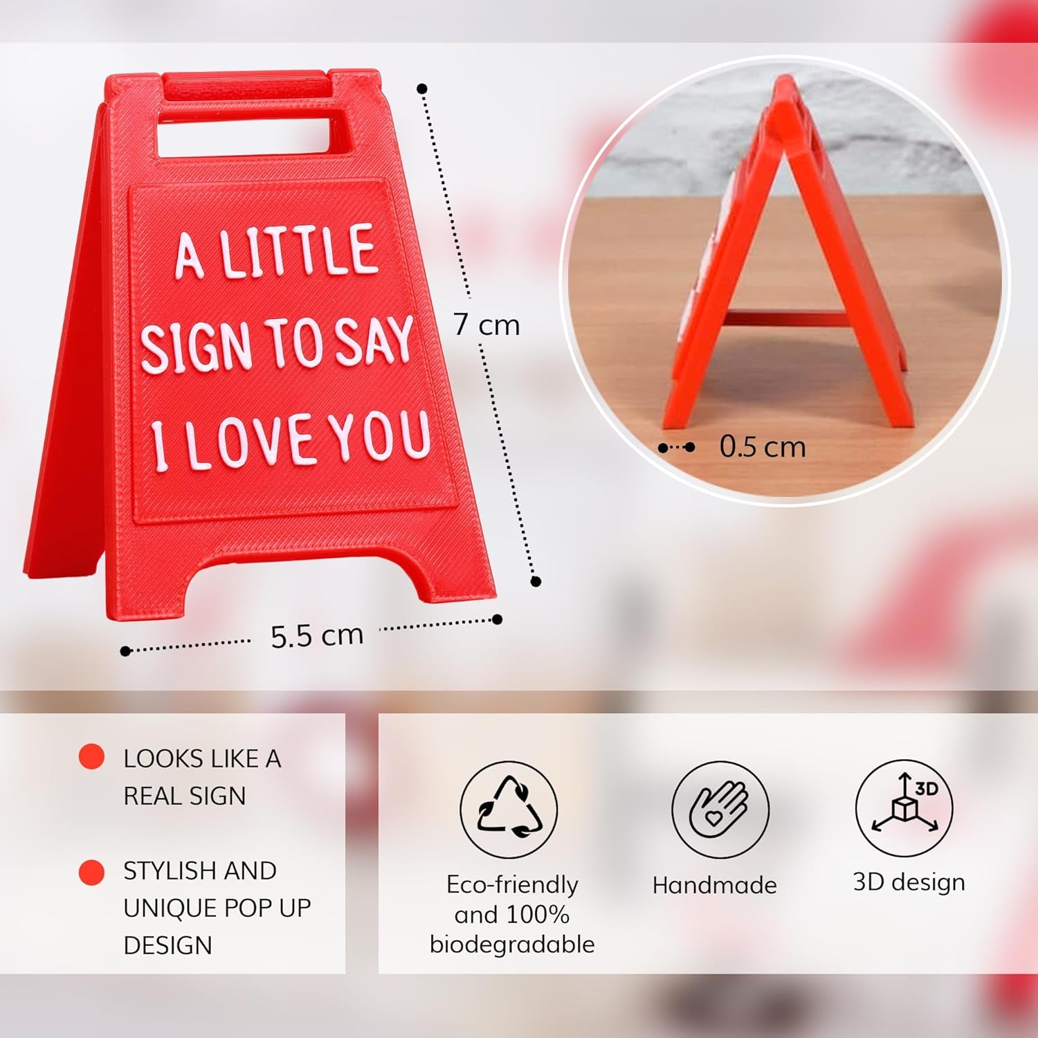 Valentines Day Gifts - Romantic I Love You Sign - Fun Boyfriend Valentine Day Gift - Cute Birthday, Christmas, Wedding Gift for Girlfriend, Wife, Fiancee - Mini Sign Statues Decoration