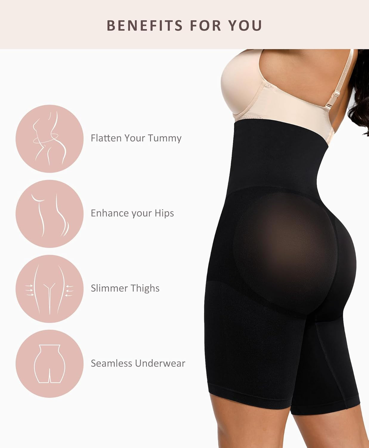Tummy Control Shapewear for Women High Waist Body Shaper Shorts Butt Lifting Control Panties