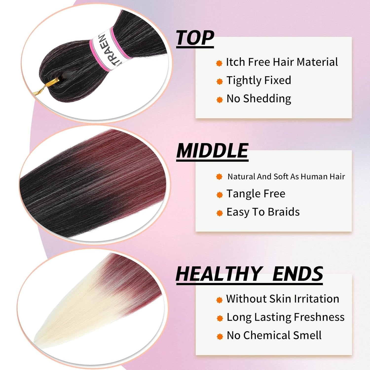 Prestretched Braiding Hair 18 Inch Ombre Braiding Hair Pre Stretched 8 Packs Hot Water Setting Yaki Texture Hair Braids