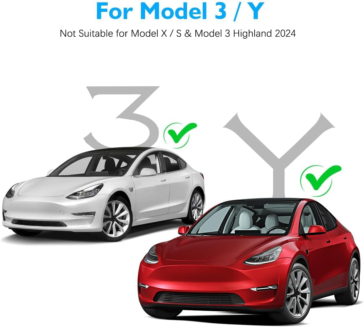 For Tesla Model Y Screen Protector Accessories 2024, 15 Inches Glossy Tempered Glass Touch Screen Protector for Tesla Model Y (2024-2020) / Model 3 (2023-2017) Anti-Scratch & Anti-Fingerprint