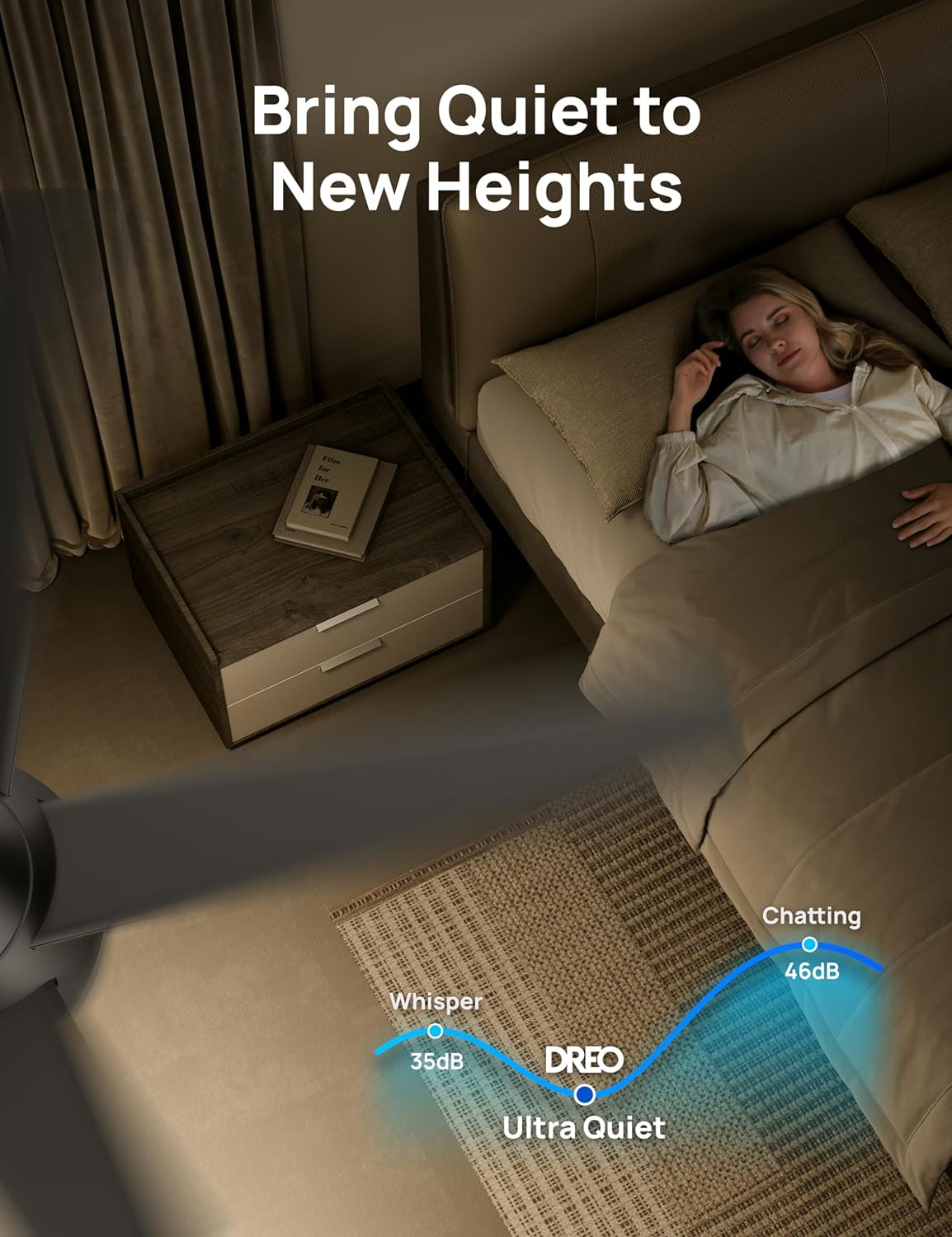 Ceiling Fans with Lights and Remote, 52 Inch, 6 Speeds, 5 Color Tones Dimmable LED, Quiet Reversible DC Motor, 8H Timer, Black Ceiling Fan for Bedroom, Living Room, Easy to Install