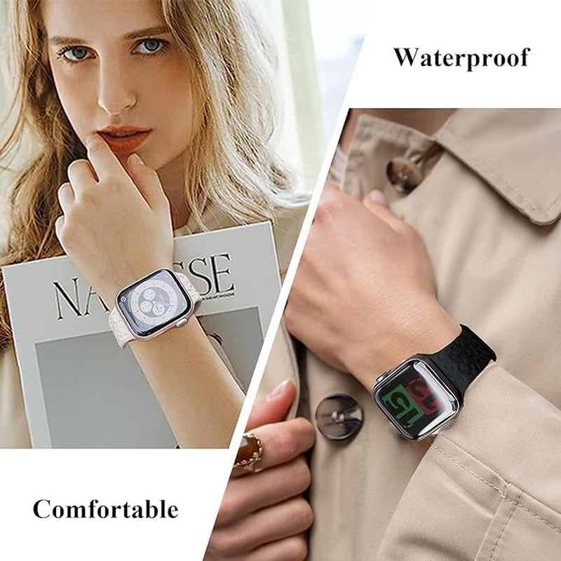 Cartoon Engraved Silicone Watch Band Compatible with Apple Watch Band 38Mm 40Mm 41Mm 42Mm 44Mm 45Mm 49Mm Designers Bands for I-Watch Series 8 7 6 5 4 3 2 2 SE Women Men