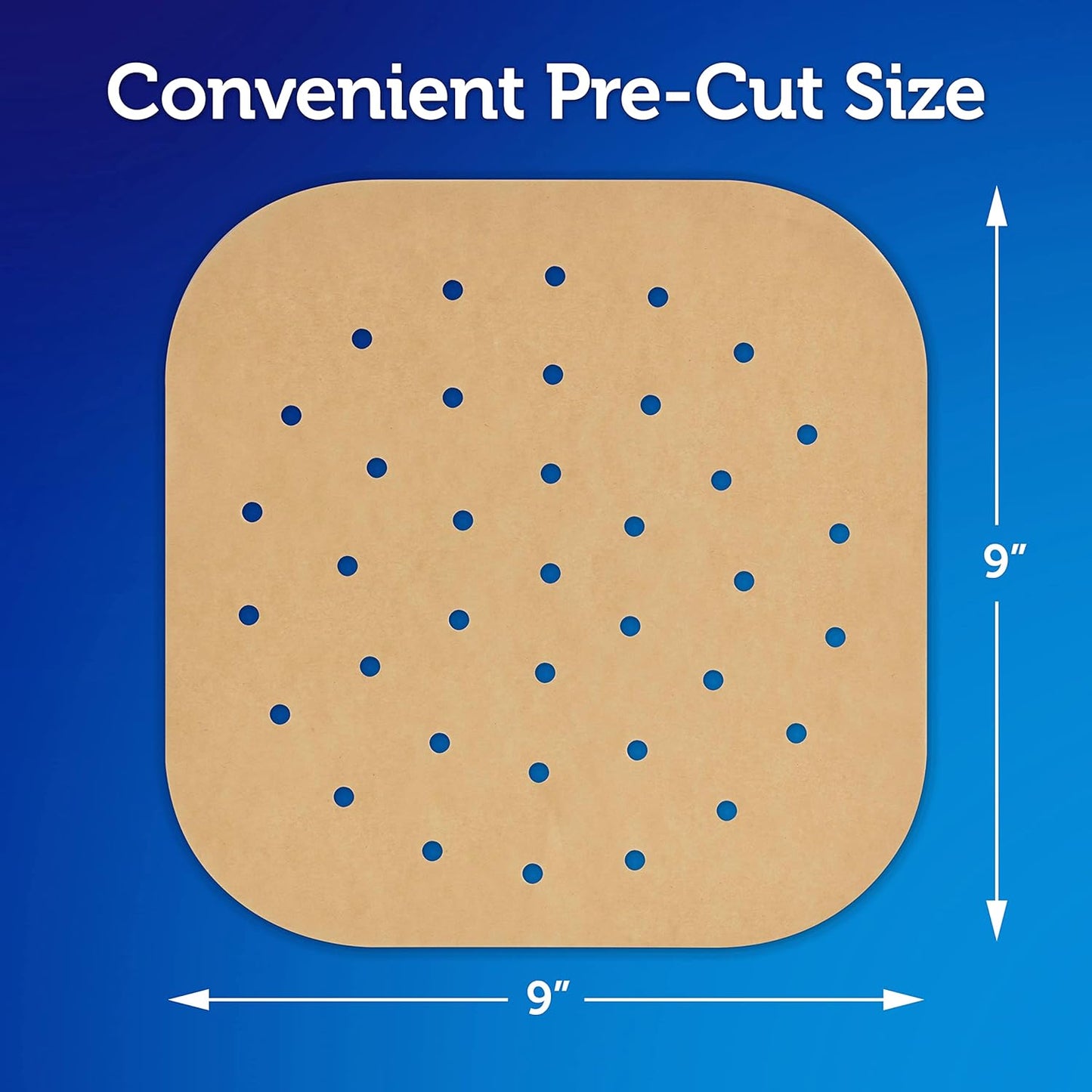 Kitchens Air Fryer Liners Disposable, Unbleached Parchment Paper Sheets, 50 Count