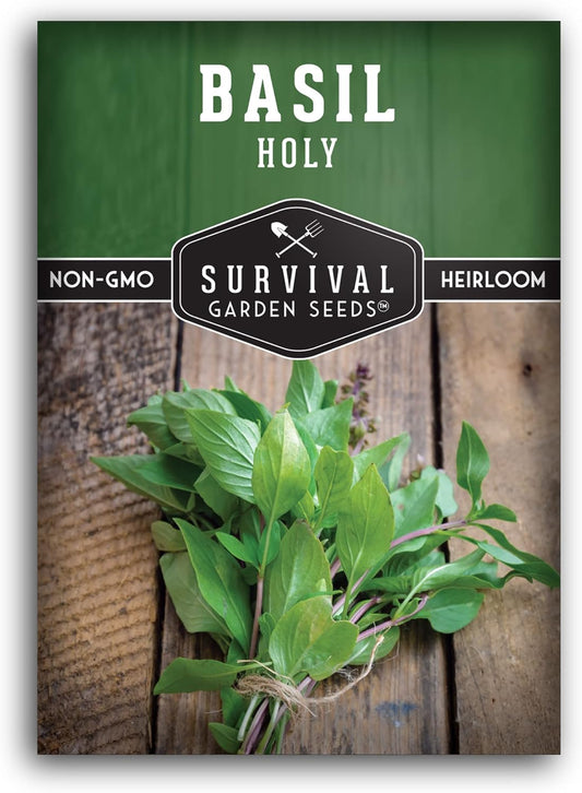 - Holy Basil Seed for Planting - Packet with Instructions to Plant and Grow the Indian Sacred Herb Tulsi in Your Home Vegetable Garden - Non-Gmo Heirloom Variety - Indian Herb TLBH