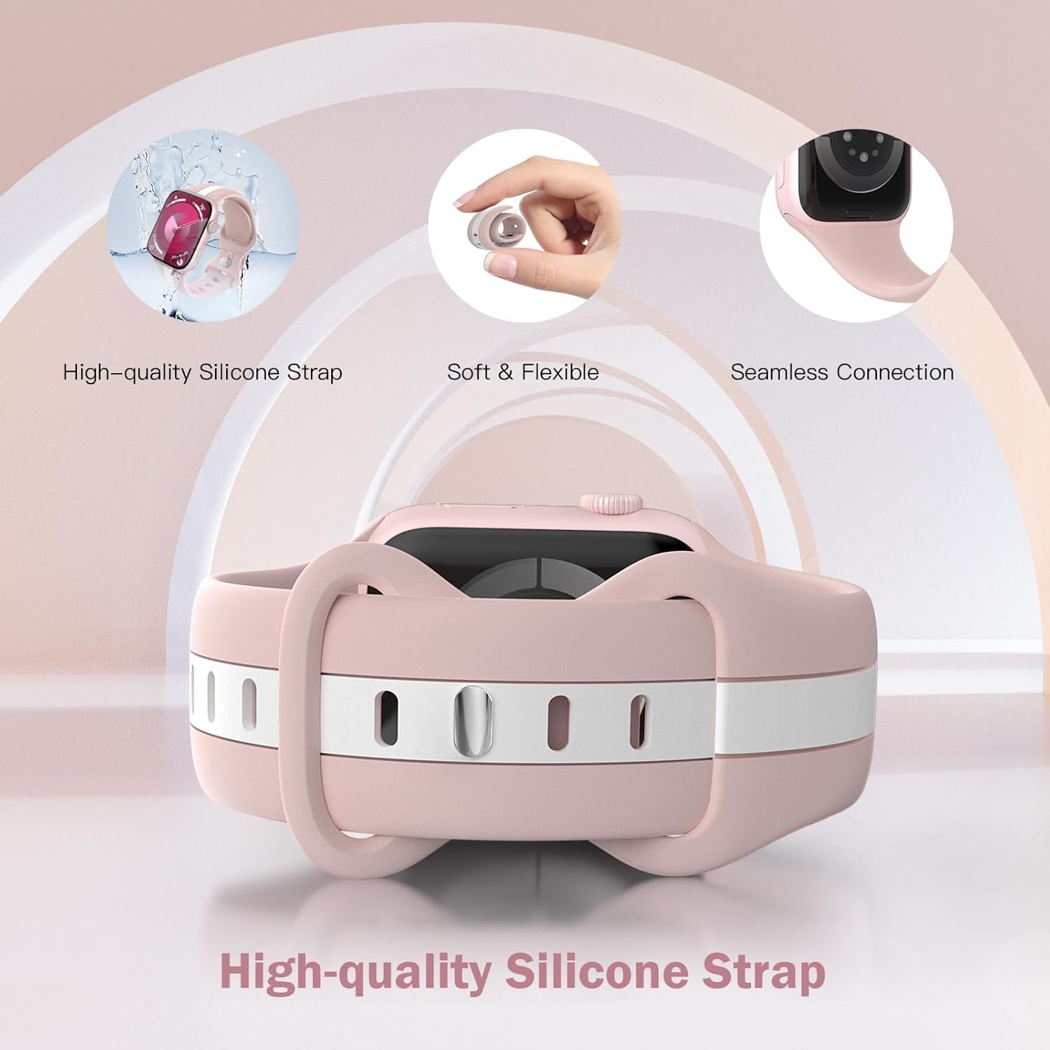 Watch Band Compatible with Apple Watch for Women Men,Fashion Double-Color Wristband Replacement Sport Straps for Iwatch Series 9 8 7 6 5 4 3 2 1 SE