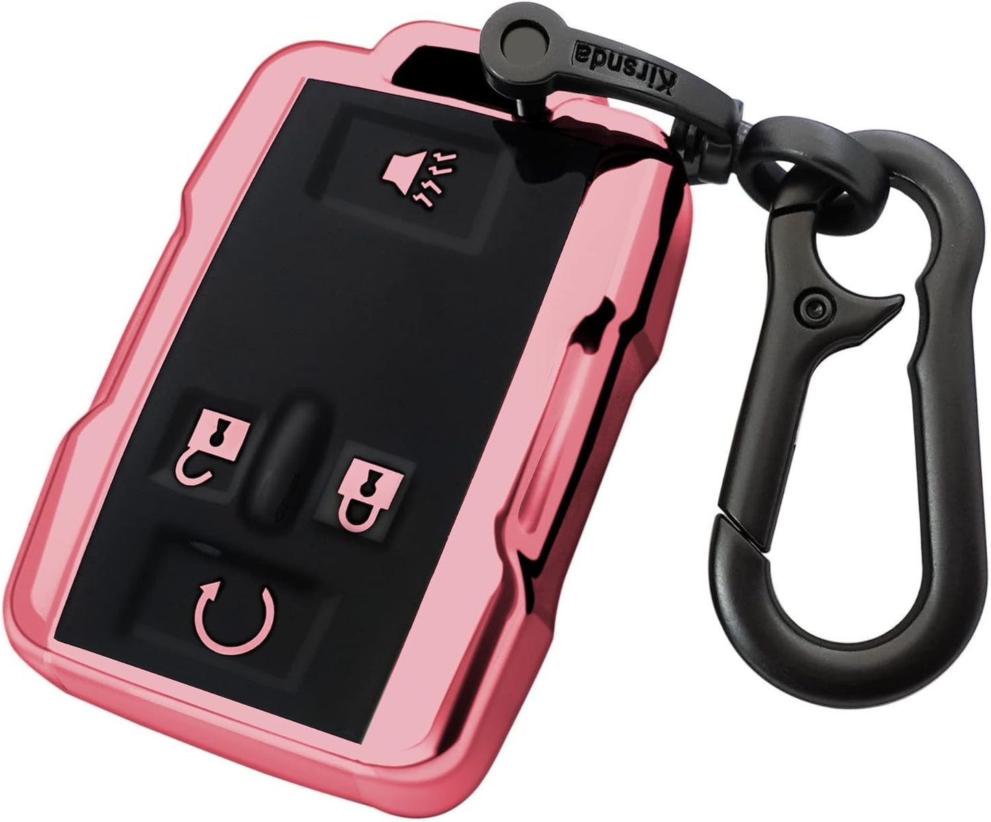 For Chevrolet Key Fob Cover Case with Keychain,Soft TPU Key Shell/Skin,4-Buttons Fit GMC Chevy Colorado Silverado Suburban Tahoe Silverado Remote Key Vehicle Accessories(Red)