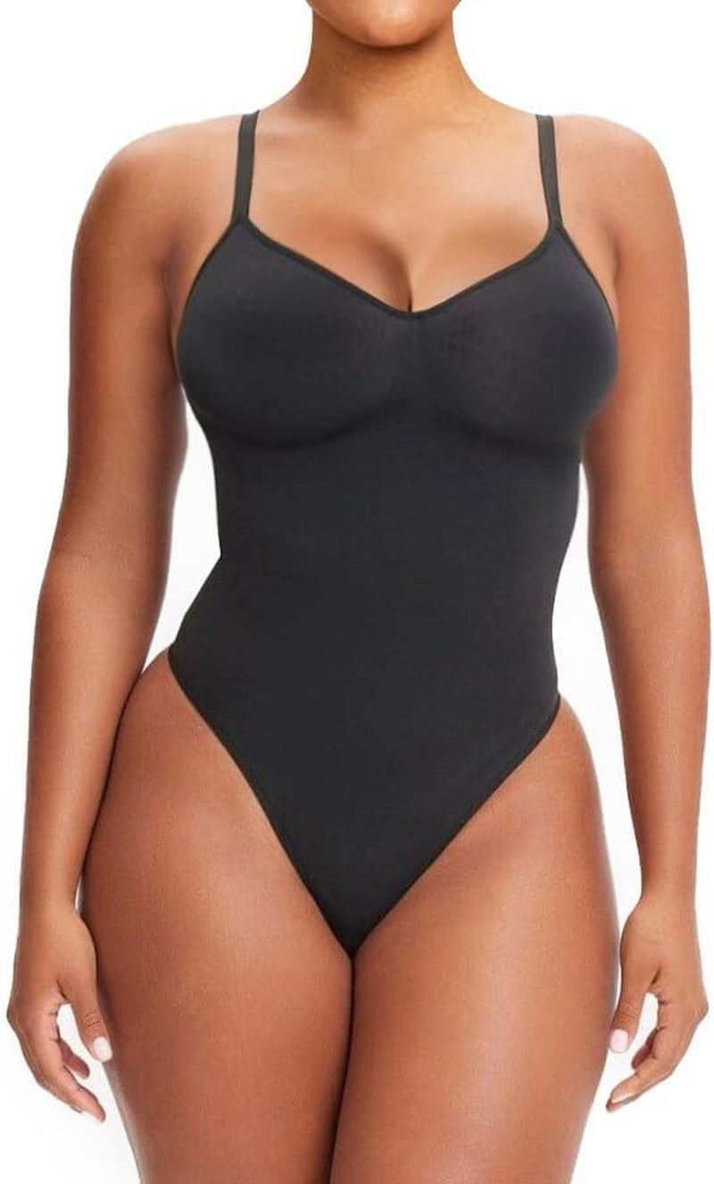 Shapewear Tummy Control Bodysuit Thong or Brief: Sculpting Shaper Tank Top Shapewear Bodysuit: Snatched Waist Body Suit