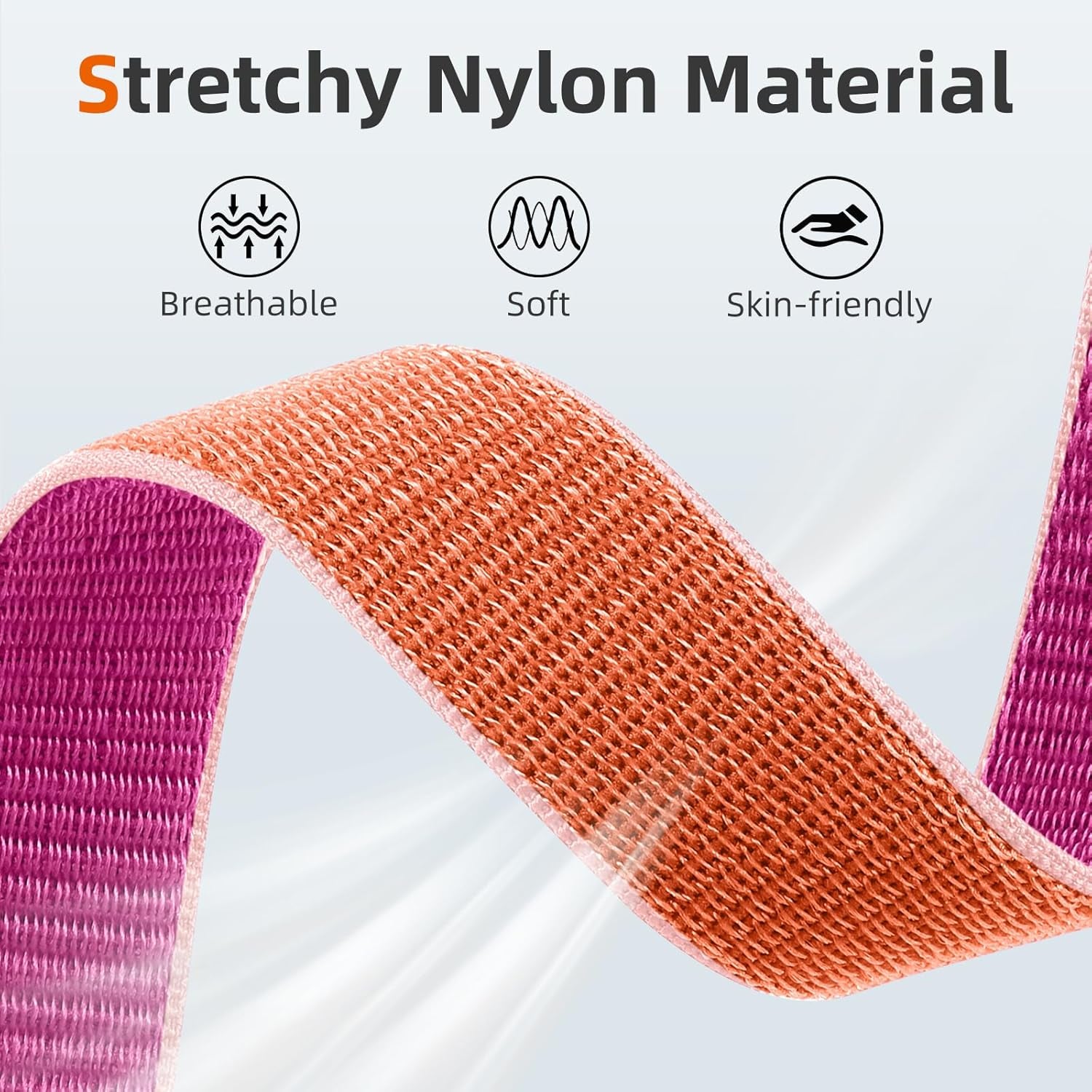 Nylon Sport Loop Compatible with Apple Watch Band 40Mm 38Mm 41Mm 42Mm 44Mm 45Mm 49Mm, Soft Breathable Braided Straps Wristbands for Iwatch Bands for Women Men Series 9 8 7 6 5 4 3 2 1 SE Ultra