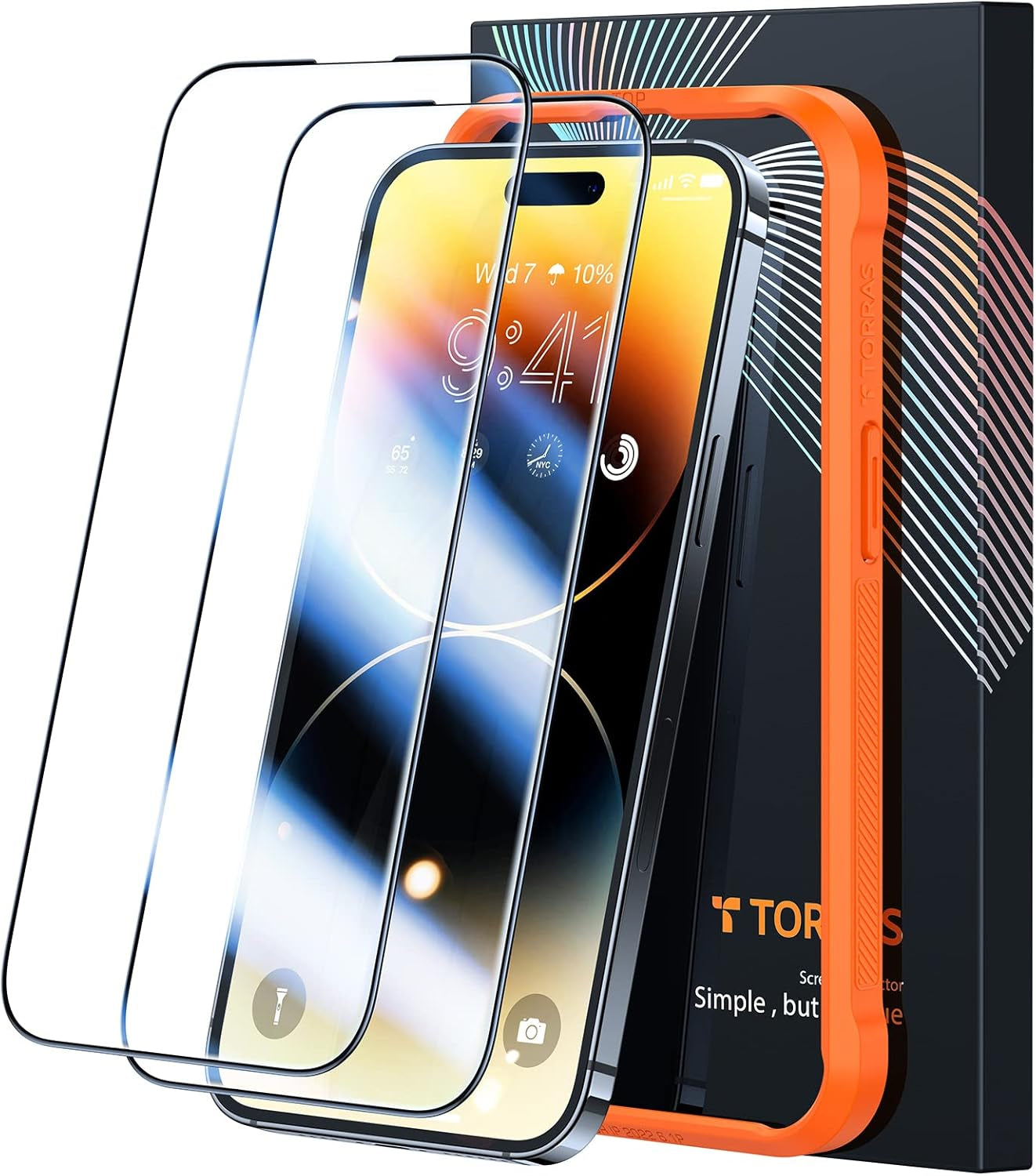 12FT Military-Grade Shatterproof for Iphone 16E Screen Protector 2025 [9H+ Durable＆ One-Pull Installation] Full Coverage Fit Tempered Glass Screen Protector 16E 6.1″ 2 Pack