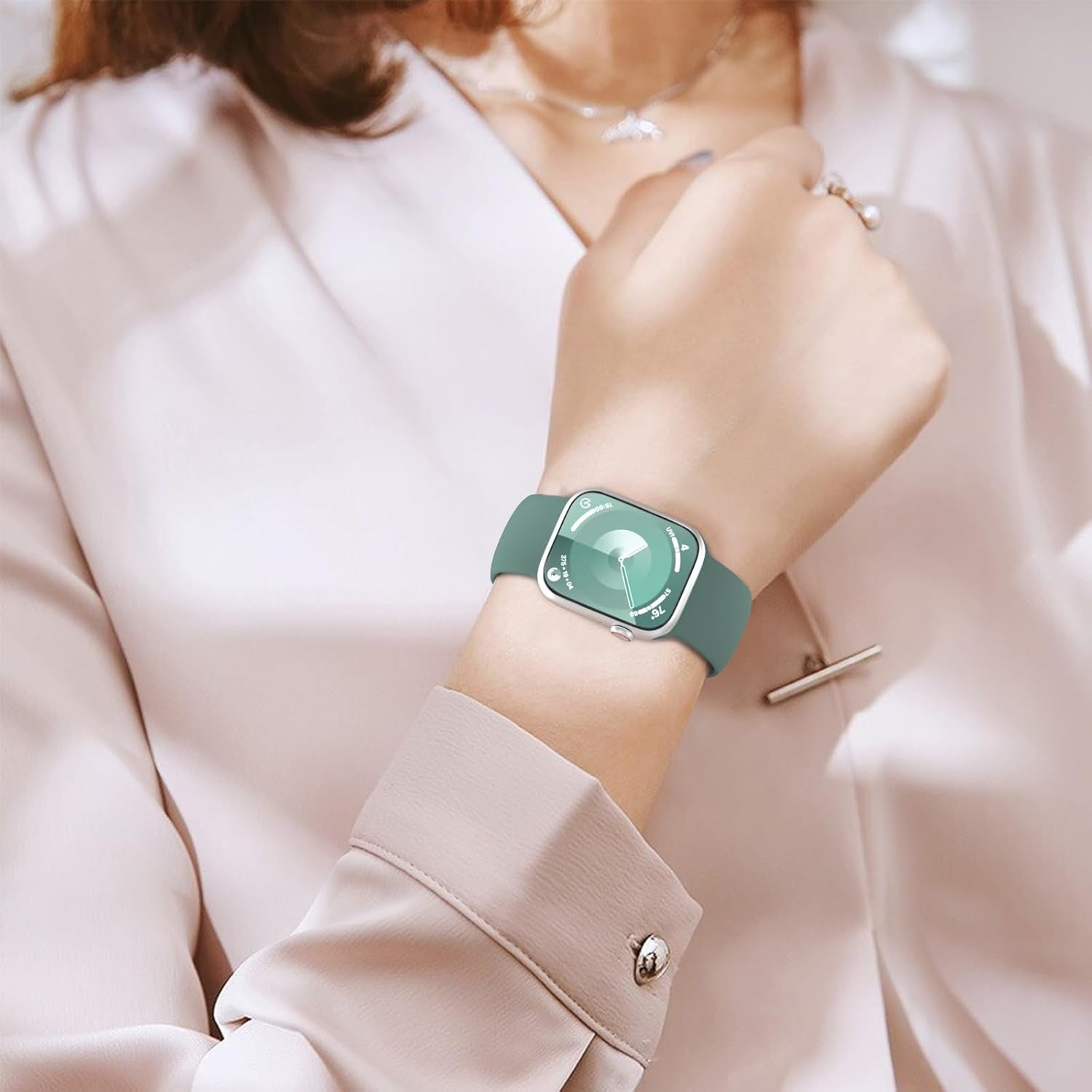 Extra Widened Silicone Bands Compatible with Apple Watch 38Mm 40Mm 41Mm 42Mm 44Mm 45Mm 49Mm, Replacement Soft Sport Strap Wristbands for Iwatch Series 9/8/7/6/5/4/3/2/1 Ultra SE Women Men, Cactus