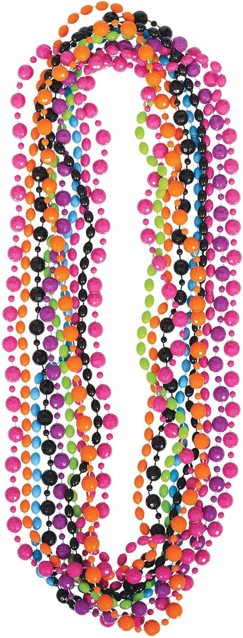 Retro Plastic Party Beads - 30", Vibrant Costume Accessory, Ultimate Photo Booth Prop & Groovy Party Favor