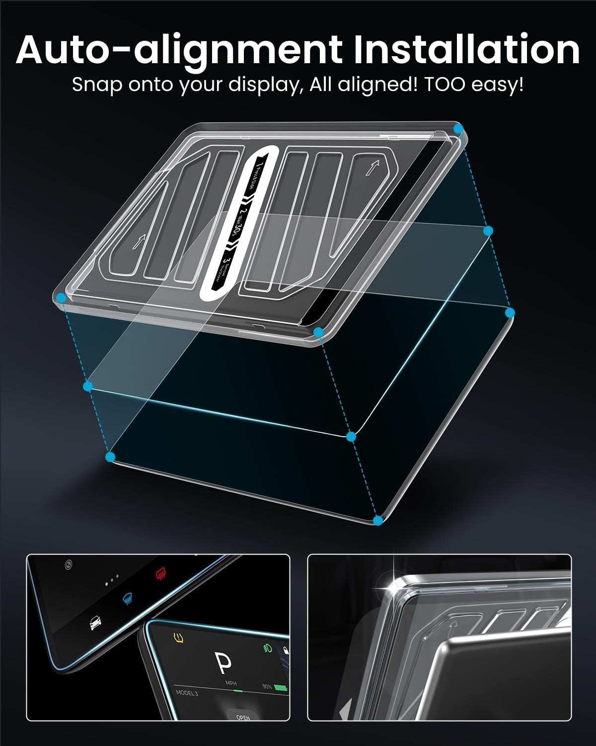 Tempered Glass Screen Protector for Tesla Model Y [Anti-Glare, Anti-Fingerprint] Designed for Model Y (2025-2020) Dashboard Touchscreen, Auto Alignment Kit Accessories, Matte