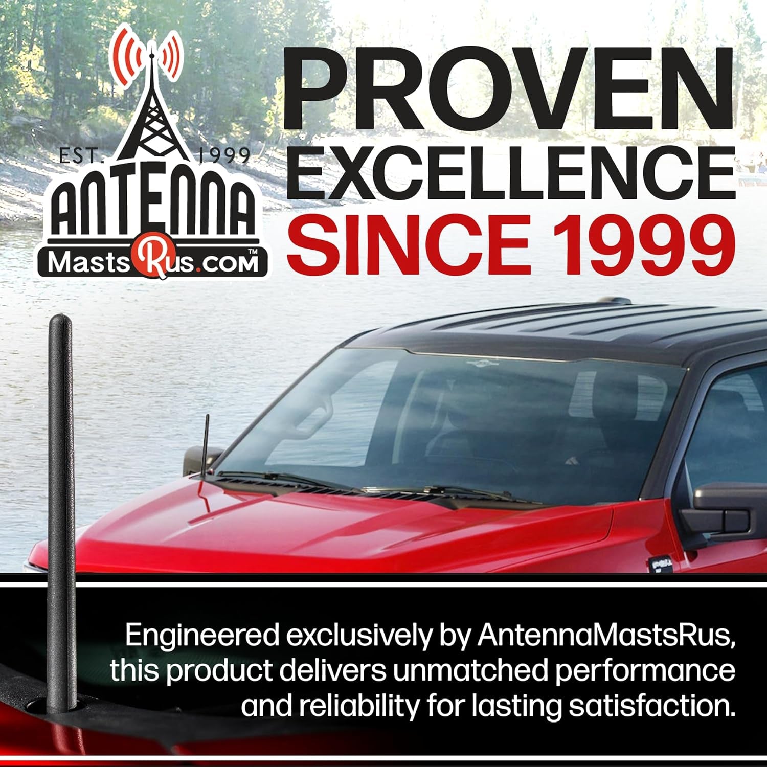 - Short Rubber Antenna Fits Dodge Ram Truck 2500 (2010-2018) - USA Stainless Steel Threading - the Original 6 3/4 Inch Accessories - Car Wash Proof - Internal Copper Coil TRUCK DRIVER