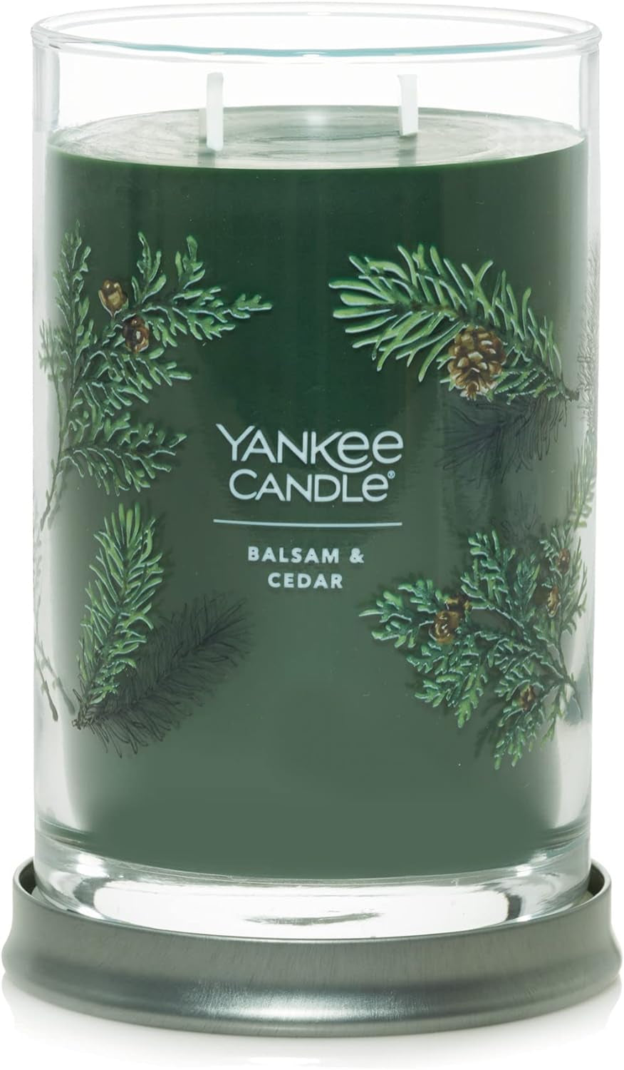 Balsam & Cedar Scented, Classic 22Oz Large Jar Single Wick Candle, over 110 Hours of Burn Time, Ideal Holiday Gift